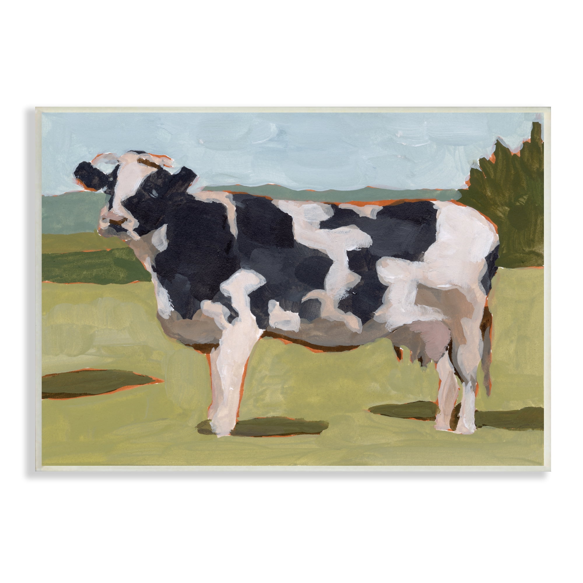 Stupell Industries Dairy Farm Cow Grazing Country Cattle Traditional Painting, 19 x 13, Design by Melissa Wang