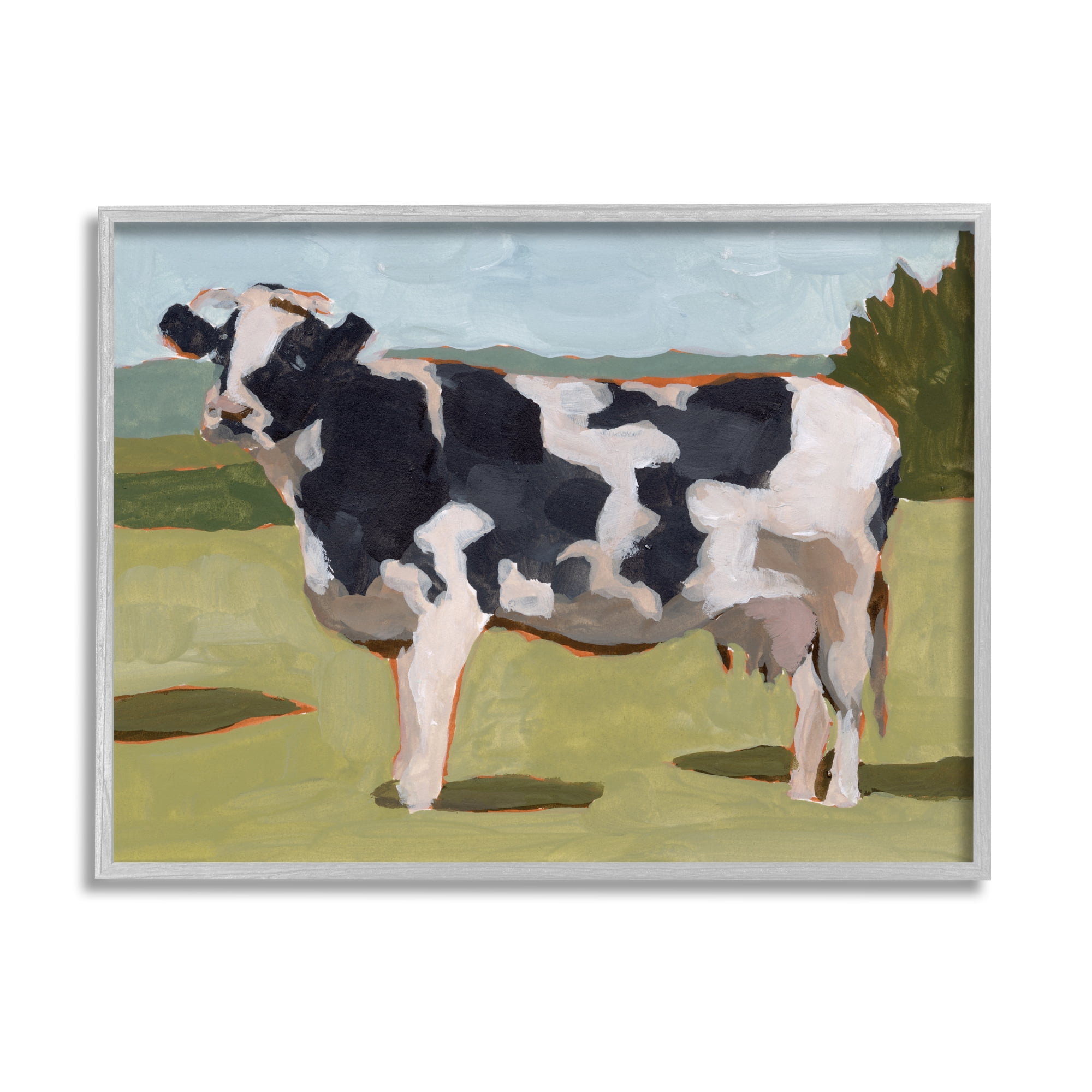 Stupell Industries Dairy Farm Cow Grazing Country Cattle Traditional Painting, 30 x 24, Design by Melissa Wang