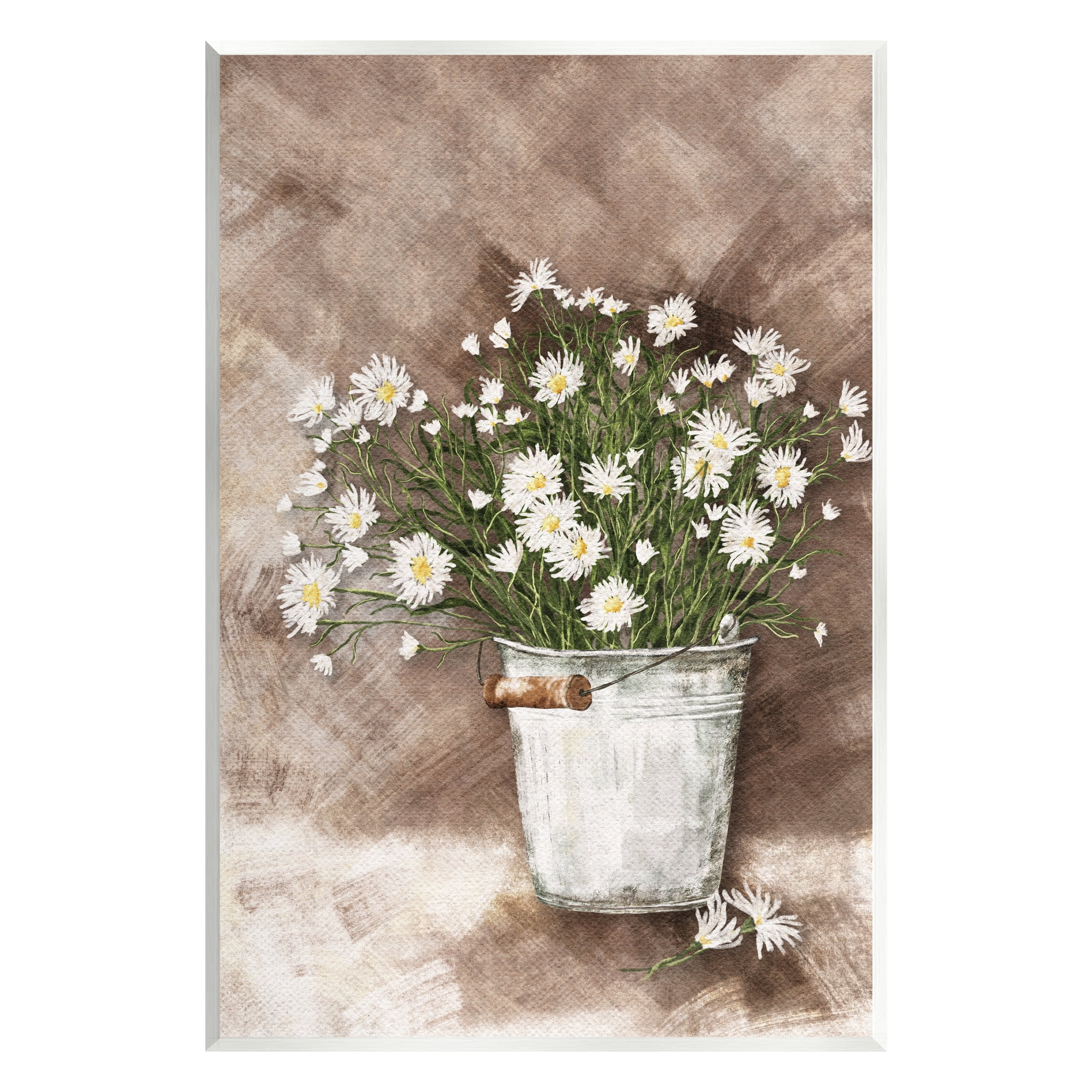 Stupell Industries Daisies in Country Bucket Botanical & Floral Painting Unframed Art Print Wall Art, 10 x 15