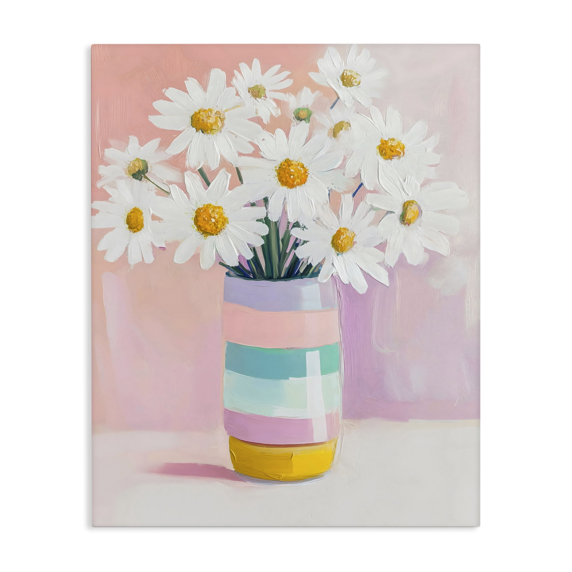 Stupell Industries Daisies in Striped Vase Canvas Wall Art, design by The Prints Vibe