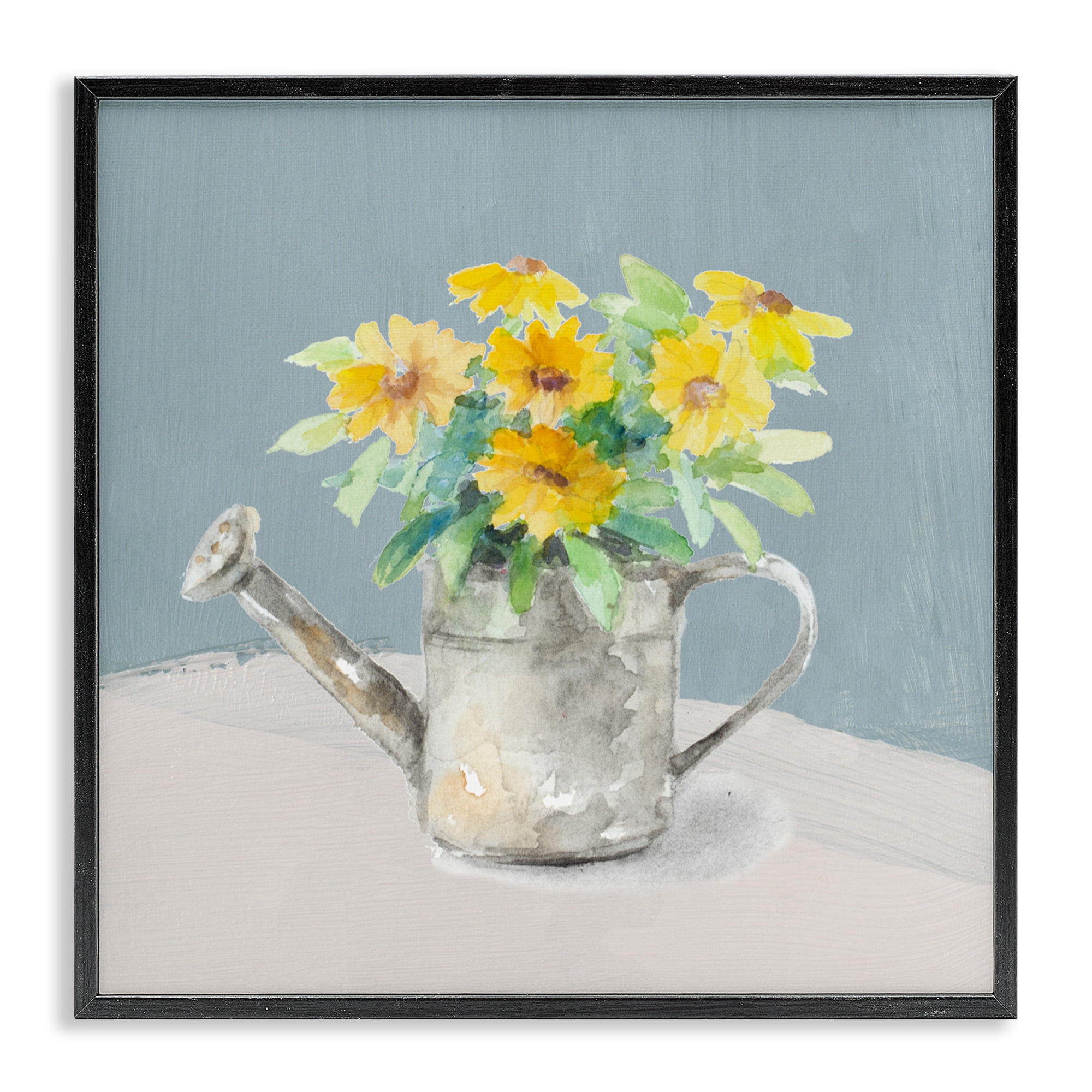 Stupell Industries Daisies in Watering Can Black Framed Giclee Art, design by Lanie Loreth