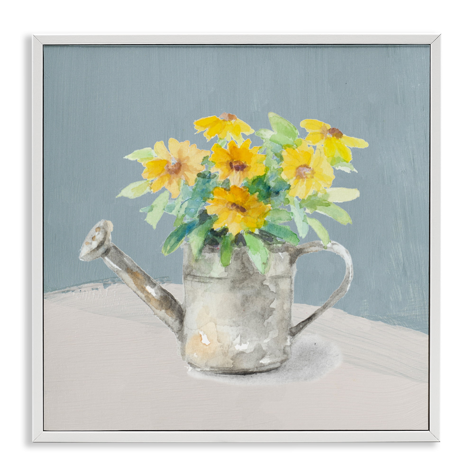 Stupell Industries Daisies in Watering Can White Framed Giclee Art, design by Lanie Loreth