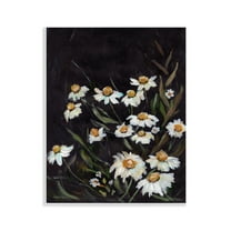 Stupell Industries Daisies on Black Botanical & Floral Painting Unframed Art Print Wall Art, 11 x 14