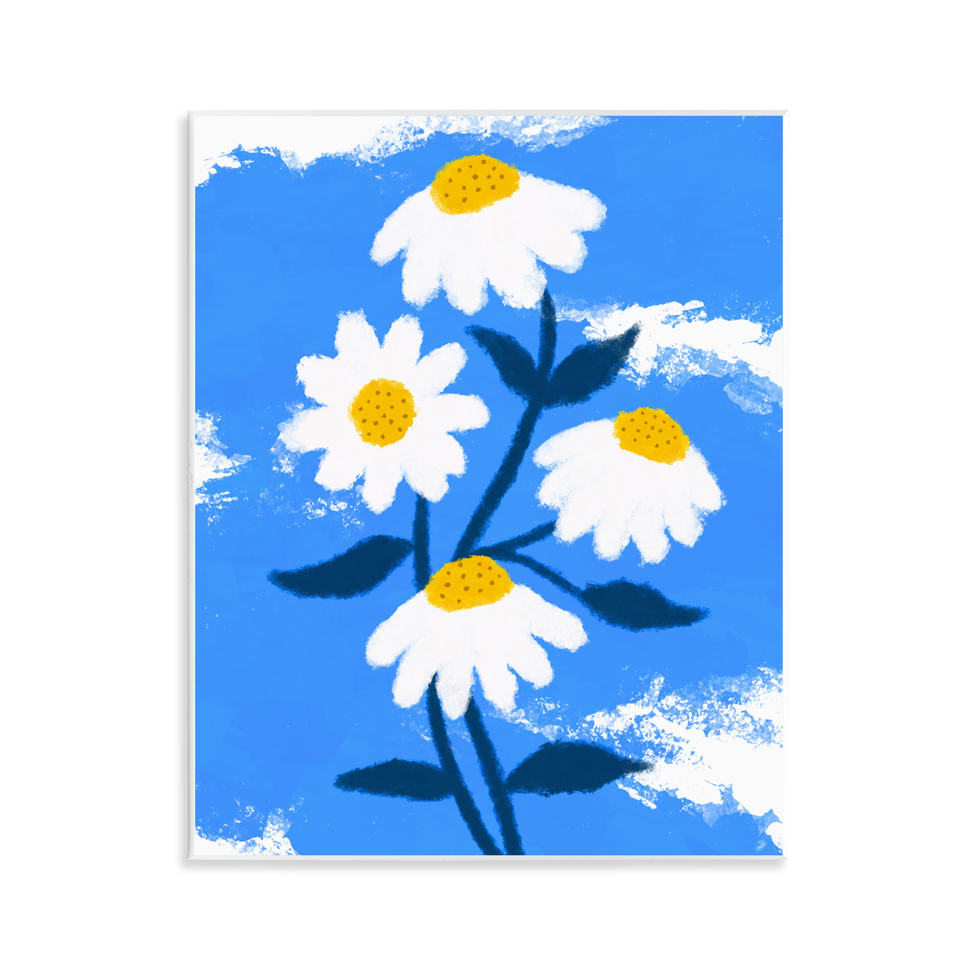 Stupell Industries Daisy Bloom with Clouds Plants & Flowers Painting Unframed Art Print Wall Art, 11 x 14
