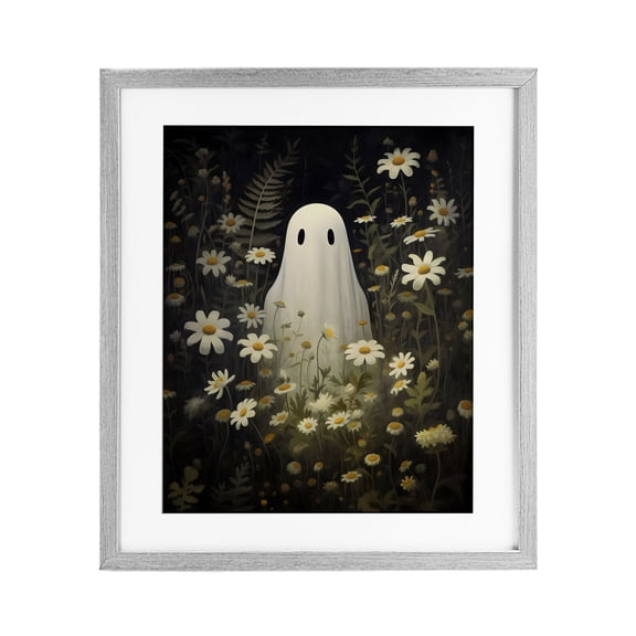 Daisy Field Ghost Gray Framed Print Under Glass, 17 x 21, Made In USA