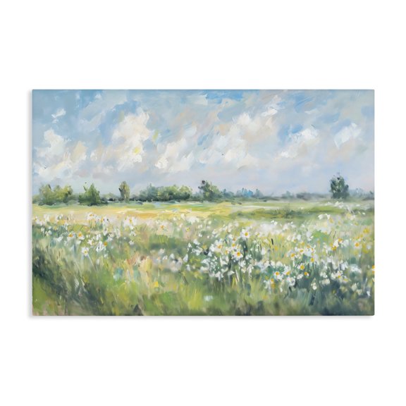 Stupell Industries Daisy Field Landscape Impression Canvas Wall Art, design by Creative Studio