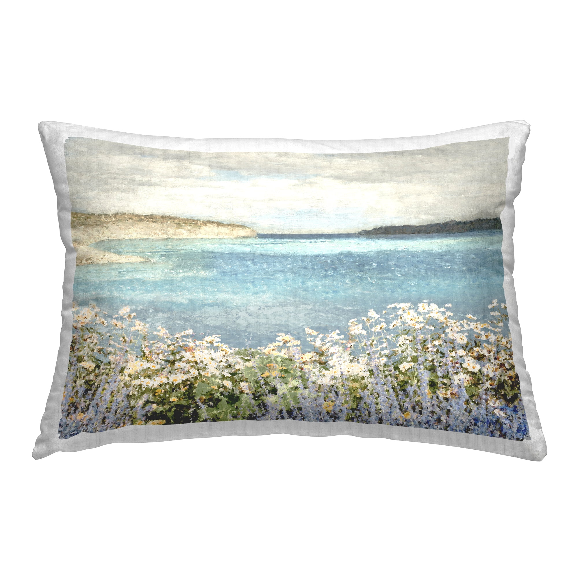 Stupell Industries Daisy Field over Sea Decorative Printed Throw Pillow Design by Amber Sterling.