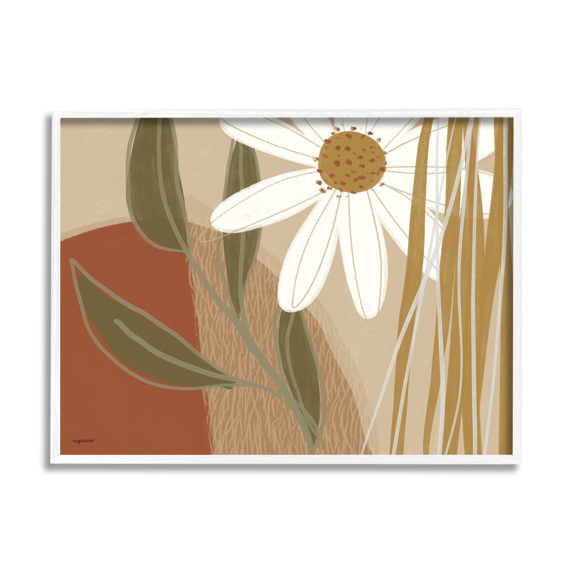 Stupell Industries Daisy Flower Abstract Dessert Tone Floral Arrangement, 20 x 16, Design by Kyra Brown