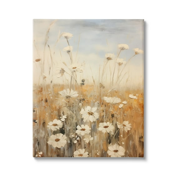 Stupell Industries Daisy Meadow Painting Botanical & Floral Painting Gallery Wrapped Canvas Art Print Wall Art, 16 x 20