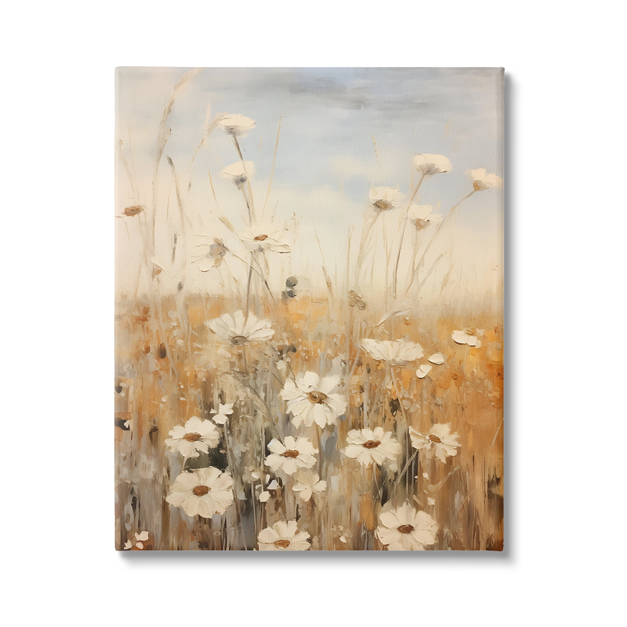 Stupell Industries Daisy Meadow Painting Botanical & Floral Painting Gallery Wrapped Canvas Art Print Wall Art, 24 x 30
