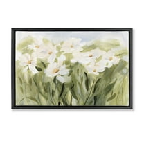 Stupell Industries Daisy Meadow View Botanical & Floral Painting Black Floater Framed Art Print Wall Art, 25 x 17