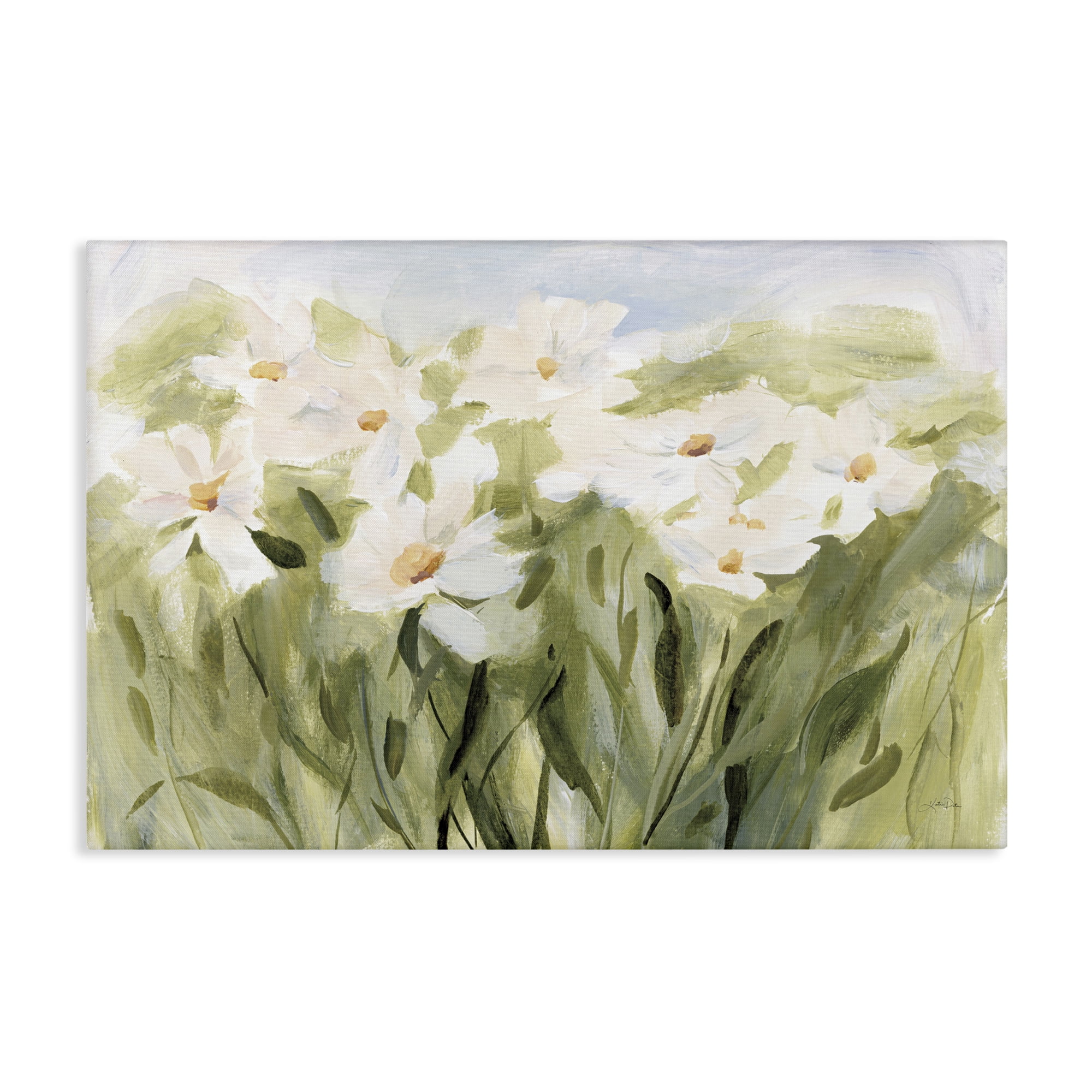 Stupell Industries Daisy Meadow View Botanical & Floral Painting Gallery Wrapped Canvas Art Print Wall Art, 36 x 24
