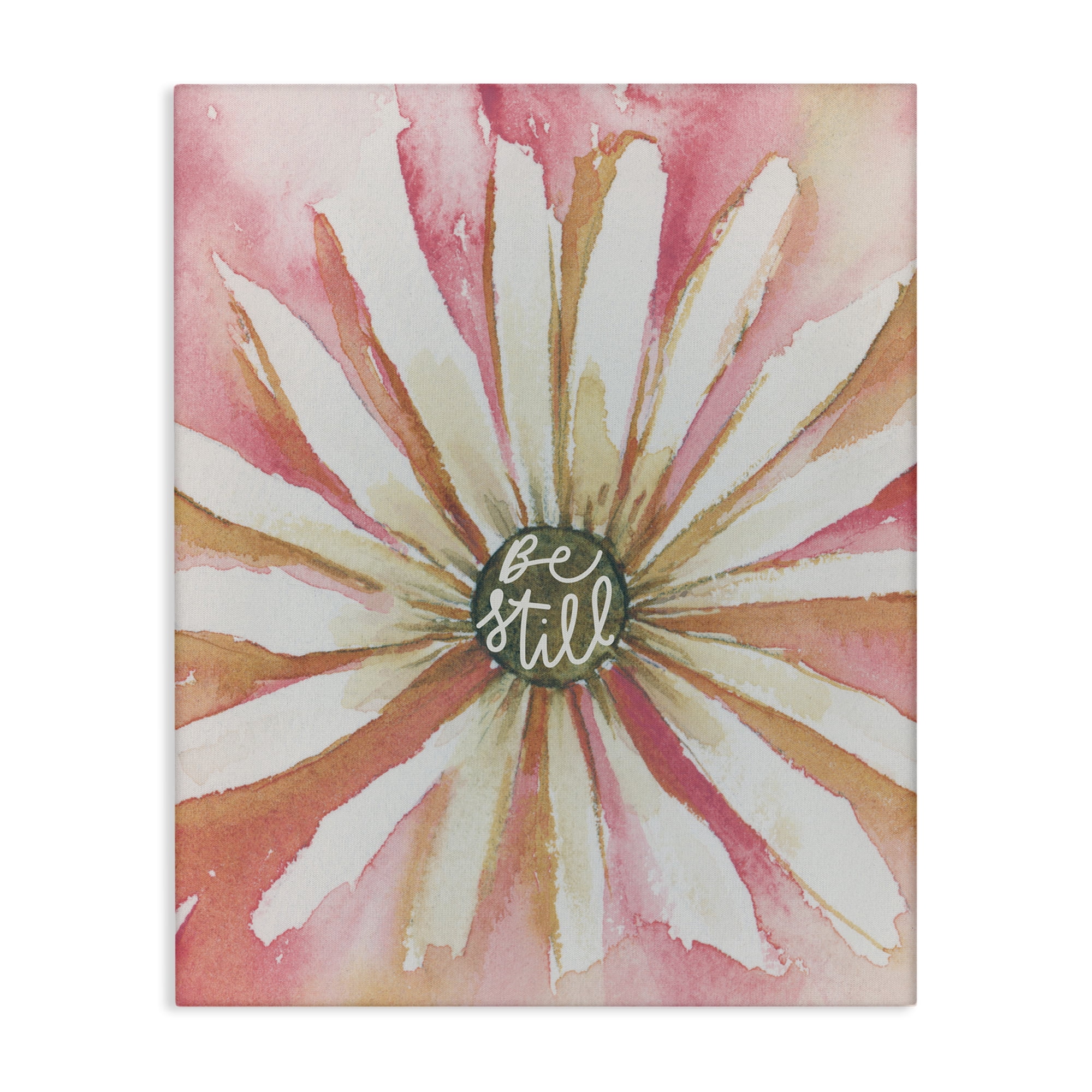 Stupell Industries Daisy Petals on Pink Botanical & Floral Painting Gallery Wrapped Canvas Art Print Wall Art, 24 x 30