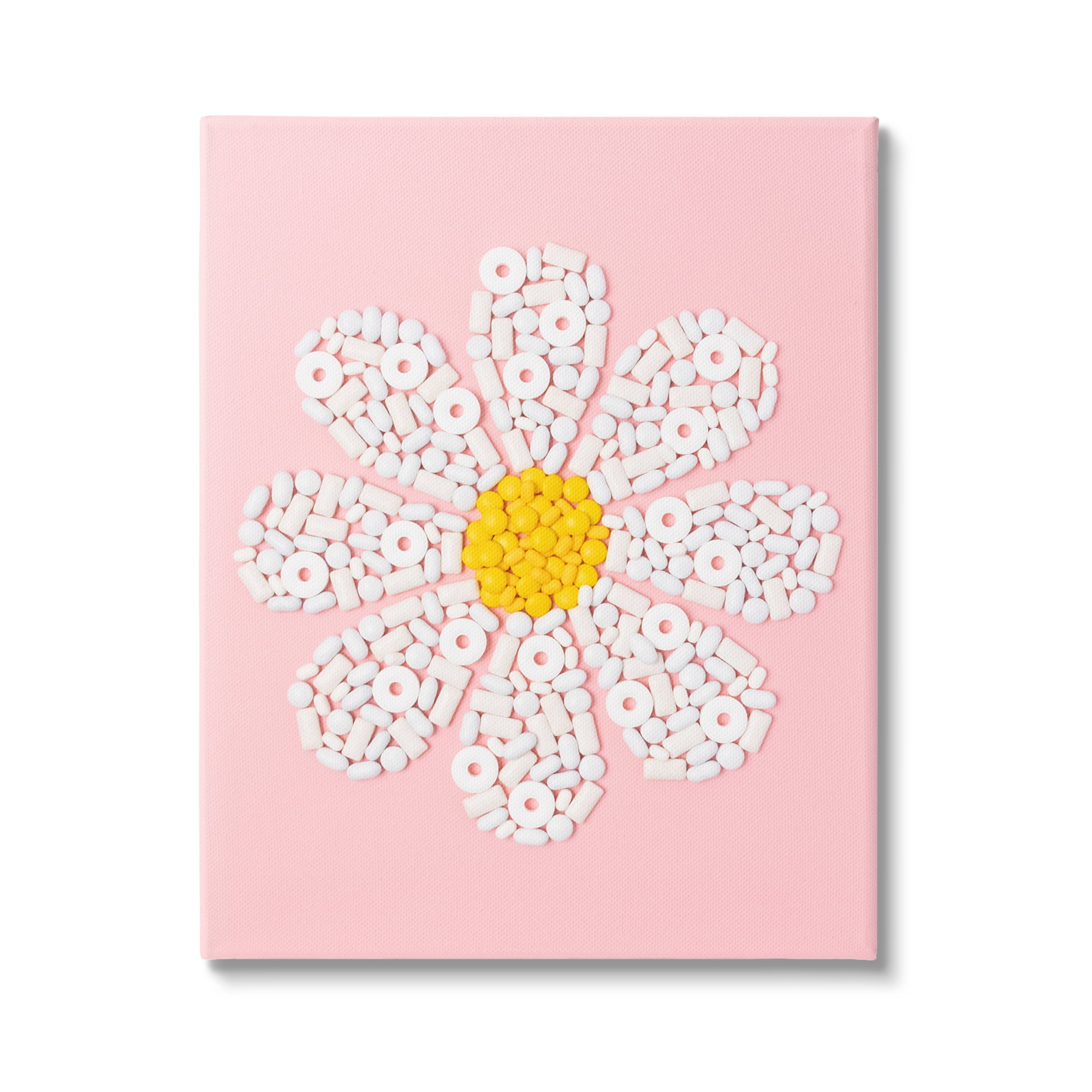 Stupell Industries Daisy Shaped Candies Botanical & Floral Painting Gallery Wrapped Canvas Print Wall Art, 24 x 30