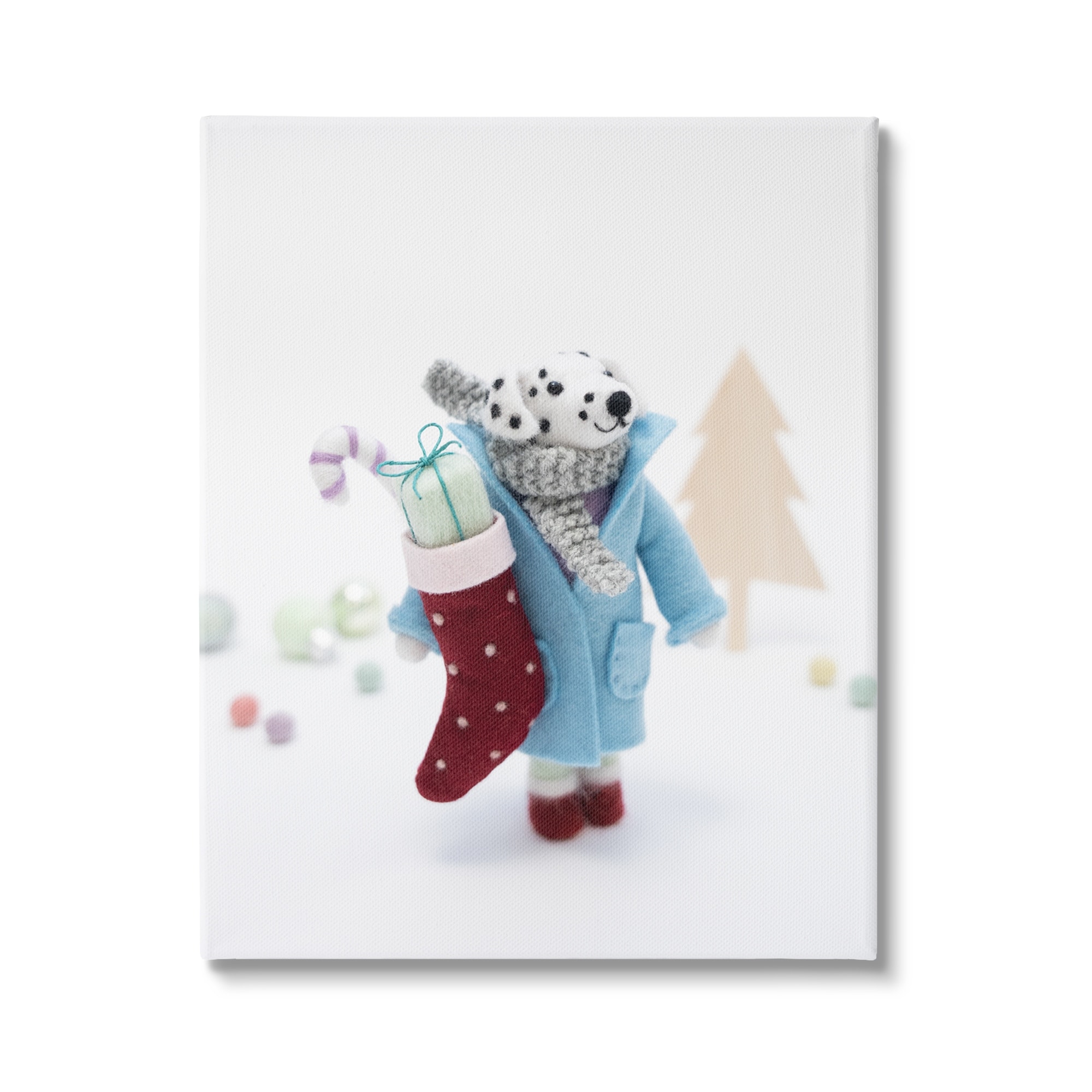 Stupell Industries Dalmatian Christmas Stocking Scene Holiday Photography Gallery Wrapped Canvas Print Wall Art
