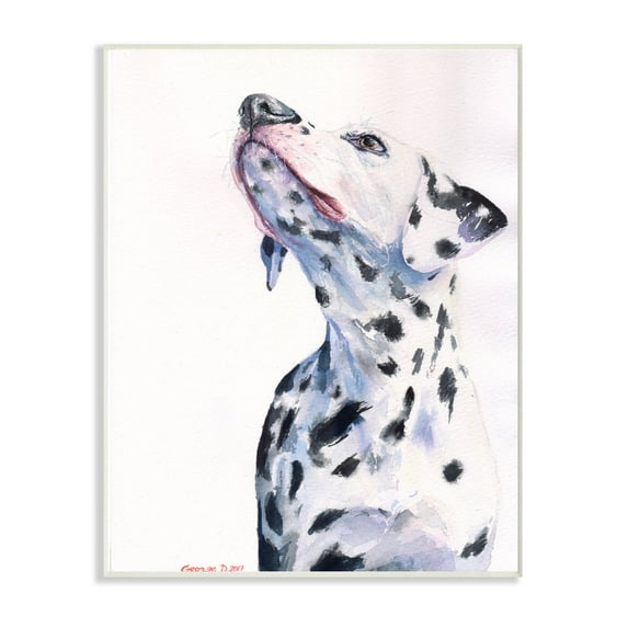 Stupell Industries Dalmatian Dog Pet Animal Watercolor Painting Wall Plaque Art by George Dyachenko