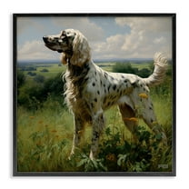 Stupell Industries Dalmatian Dog in Countryside Animals & Insects Painting Black Framed Art Print Wall Art, 12 x 12
