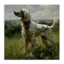 Stupell Industries Dalmatian Dog in Countryside Animals & Insects Painting Gallery Wrapped Canvas Art Print Wall Art, 17 x 17