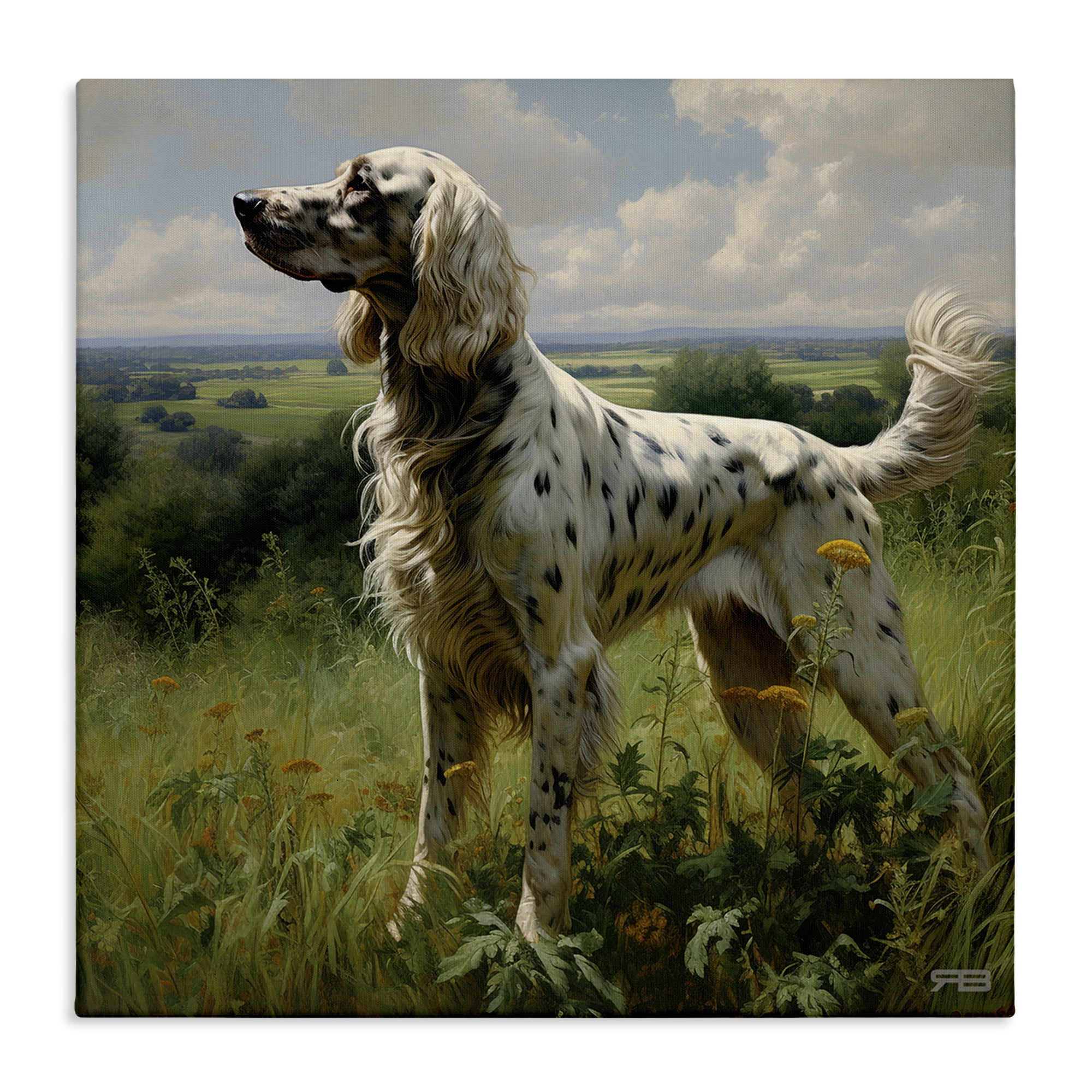 Stupell Industries Dalmatian Dog in Countryside Animals & Insects Painting Gallery Wrapped Canvas Art Print Wall Art, 36 x 36