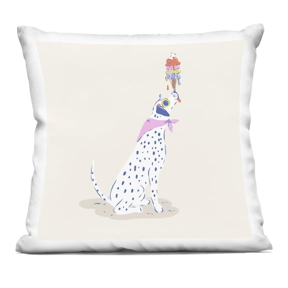 Stupell Industries Dalmatian & Dripping Ice Cream Decorative Printed Throw Pillow design by Krissy Mast, 18 x 7 x 18