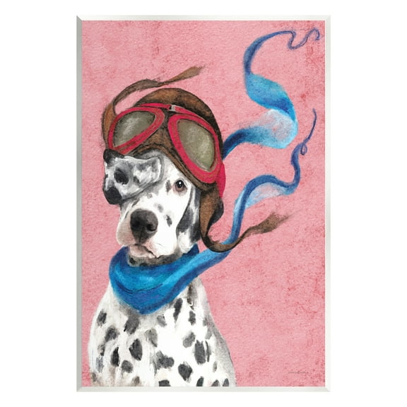 Stupell Industries Dalmatian Pilot Painting Animals & Insects Painting Unframed Art Print Wall Art, 10 x 15