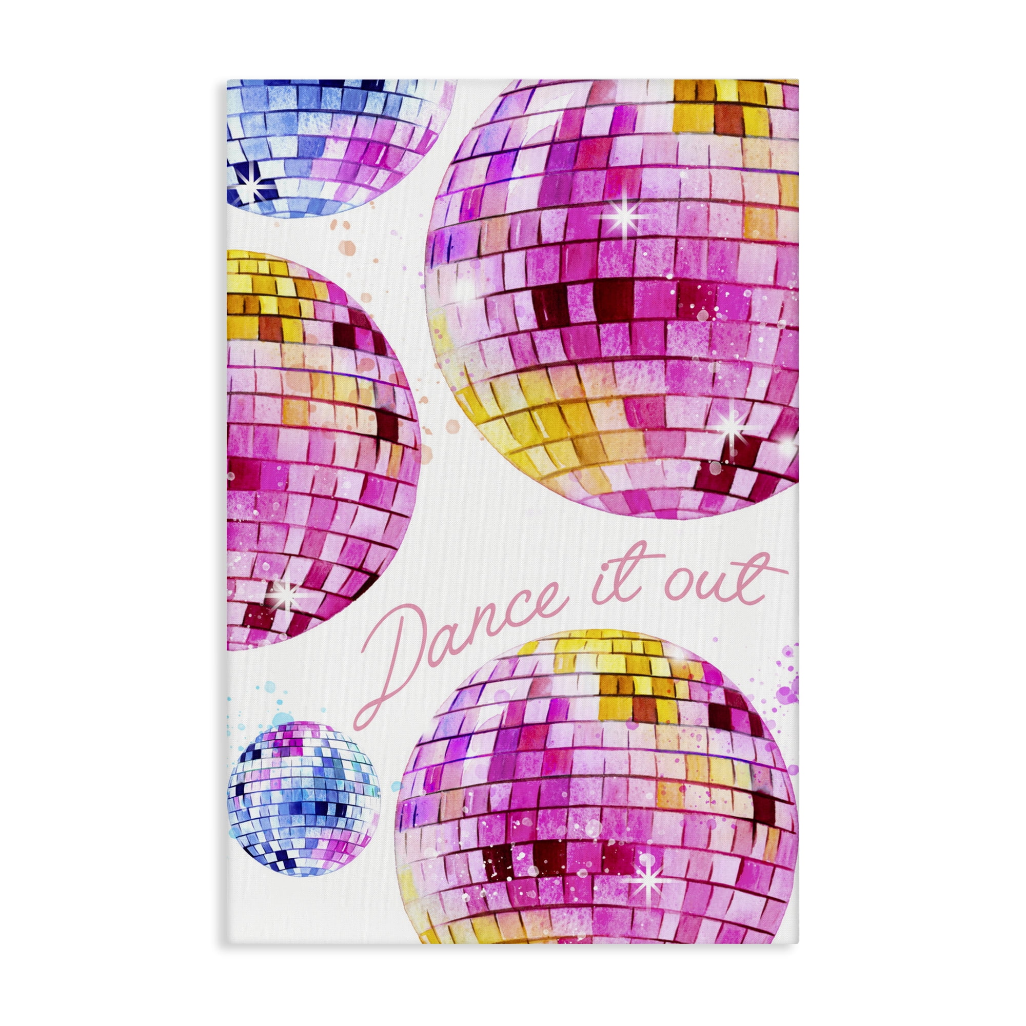 Dance It Out Disco Balls Abstract Canvas Wall Art, 20 x 30