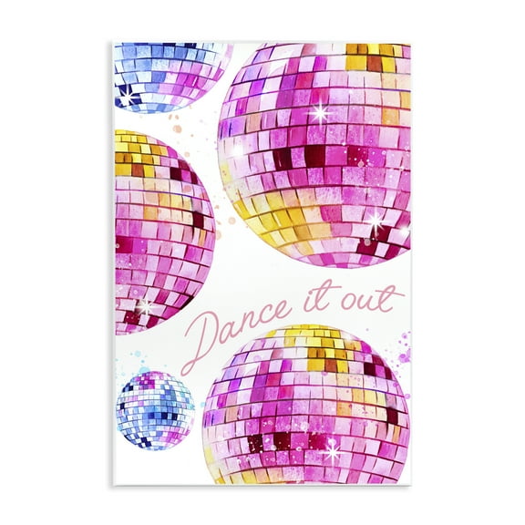 Stupell Industries Dance It Out Disco Balls Typography Painting Unframed Art Print Wall Art, 10 x 15