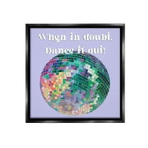 Stupell Industries Dance It Out Phrase Typography Painting Black Floater Framed Canvas Art Print Wall Art, 18 x 18