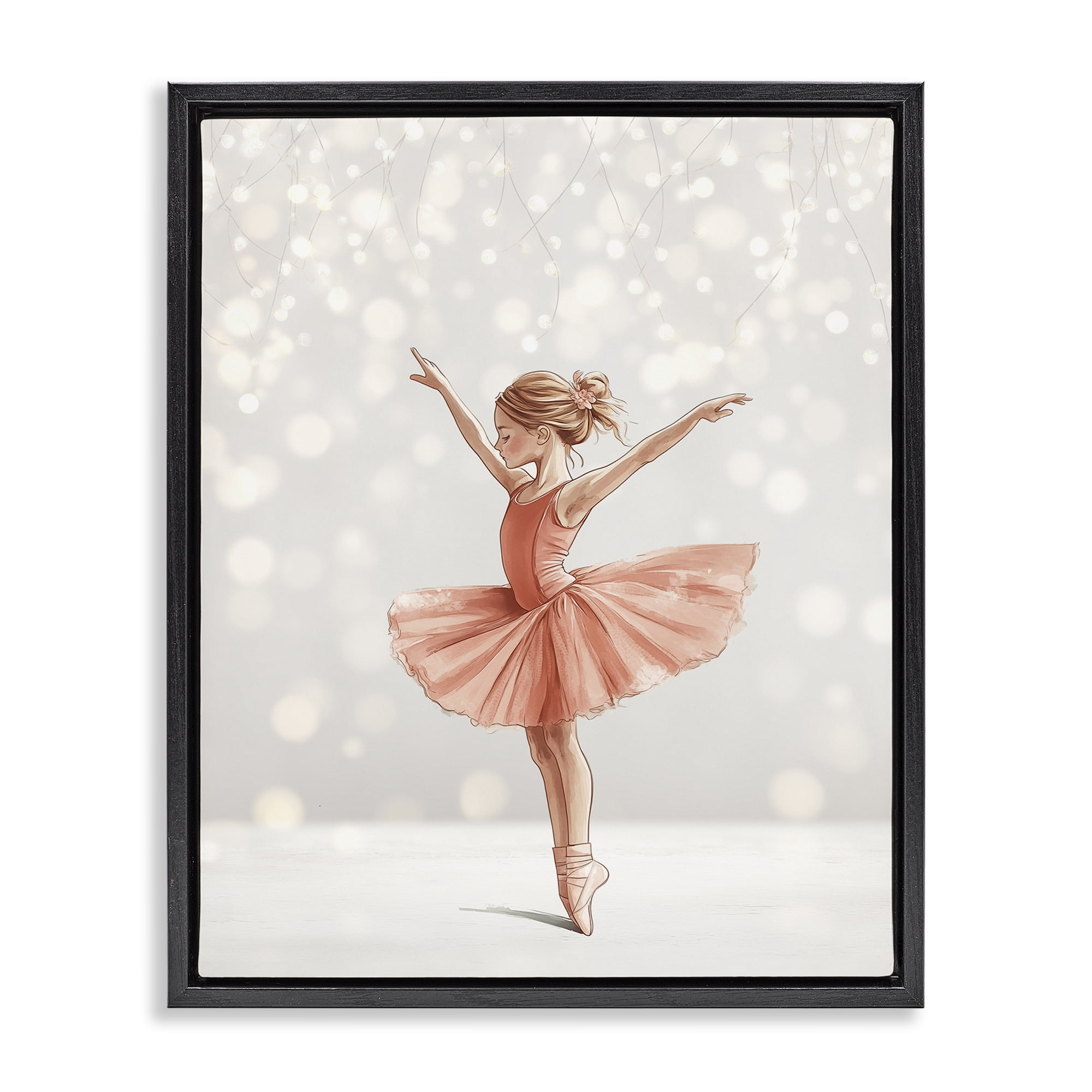Stupell Industries Dancer In The Light Black Framed Floater Canvas Wall Art, design by Christine Simpson Art