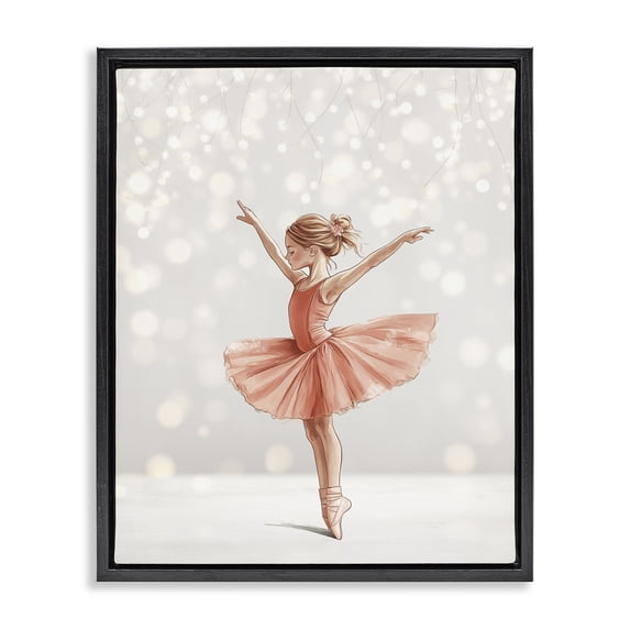 Stupell Industries Cottage Dancer In The Light Black Floating Frame Canvas Art, 17 x 21, by Christine Simpson Art