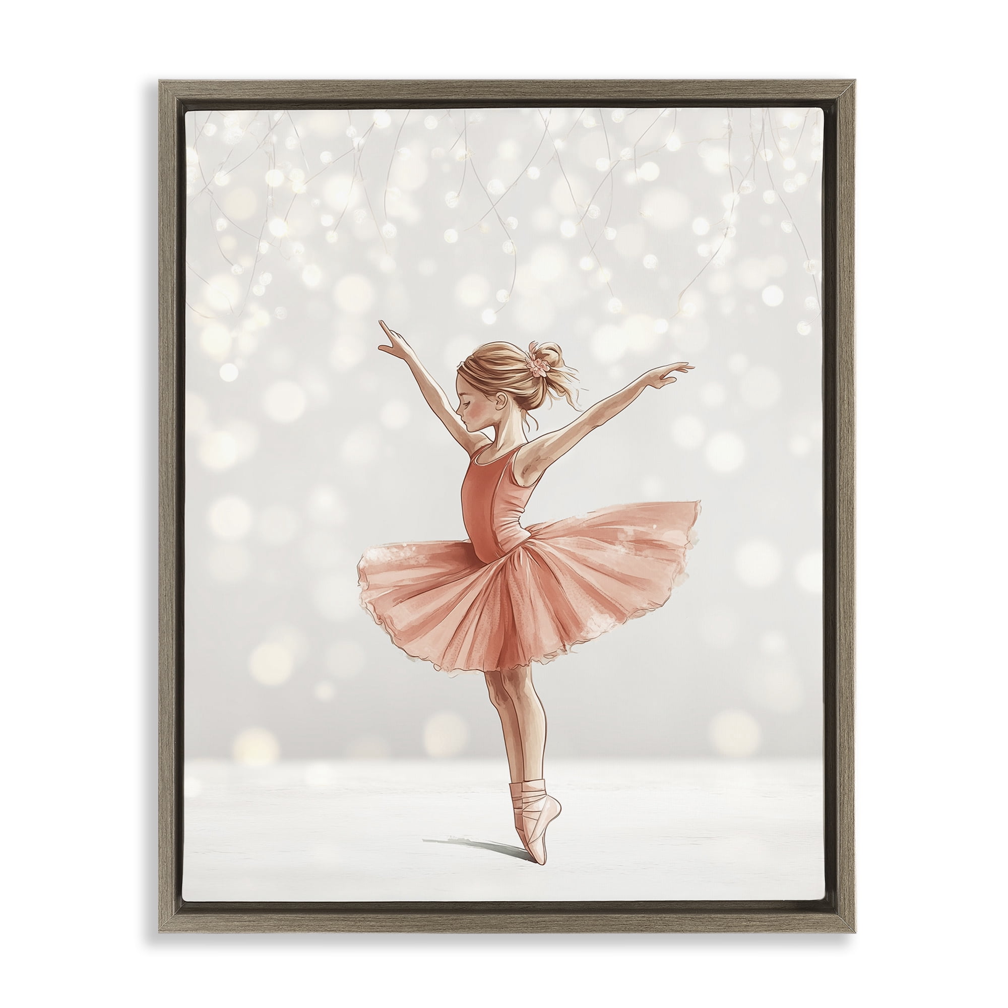 Stupell Industries Dancer In The Light Brown Framed Floater Canvas Wall Art, design by Christine Simpson Art