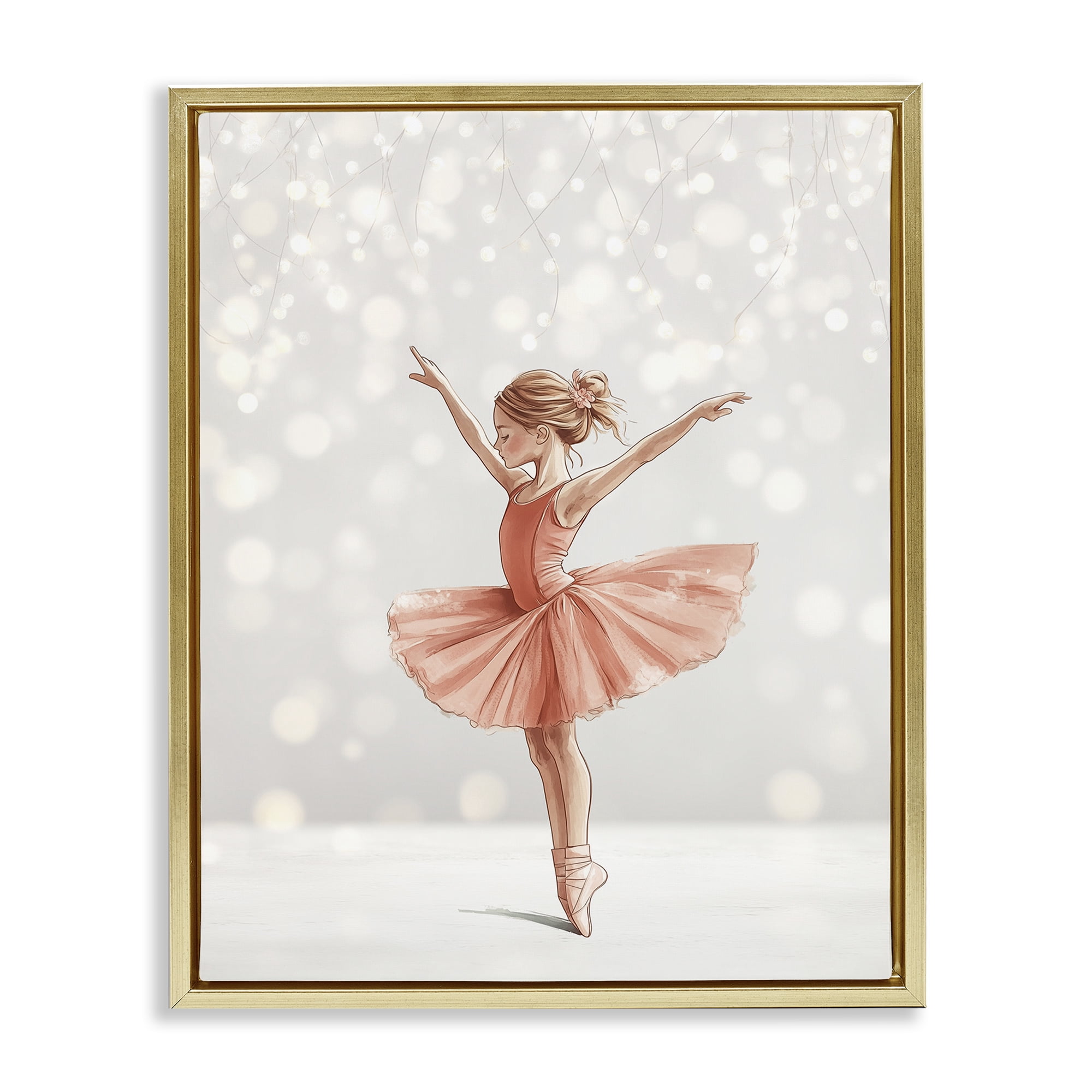 Stupell Industries Dancer In The Light Gold Framed Floater Canvas Wall Art, design by Christine Simpson Art