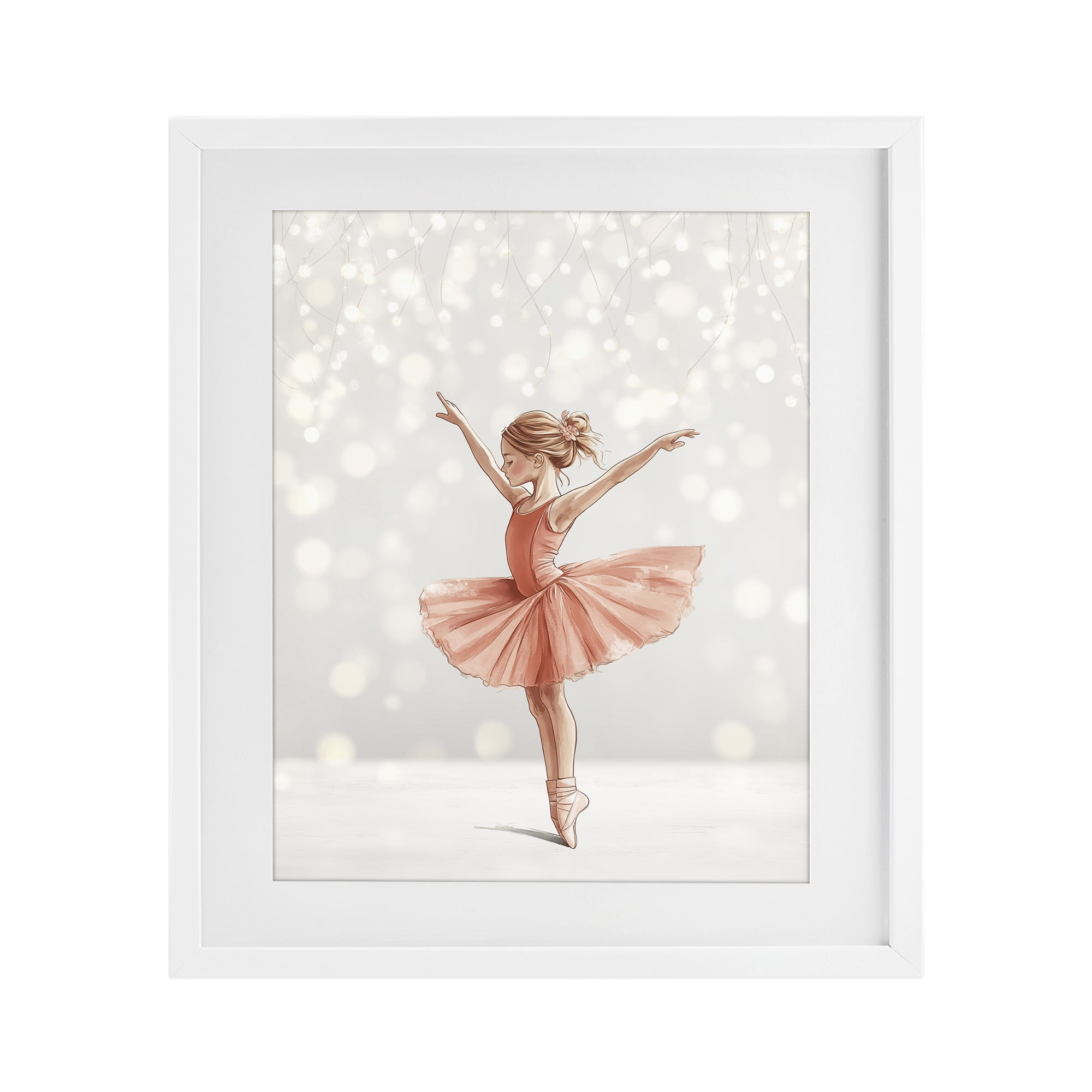 Stupell Industries Dancer In The Light White Framed Print Under Glass, design by Christine Simpson Art