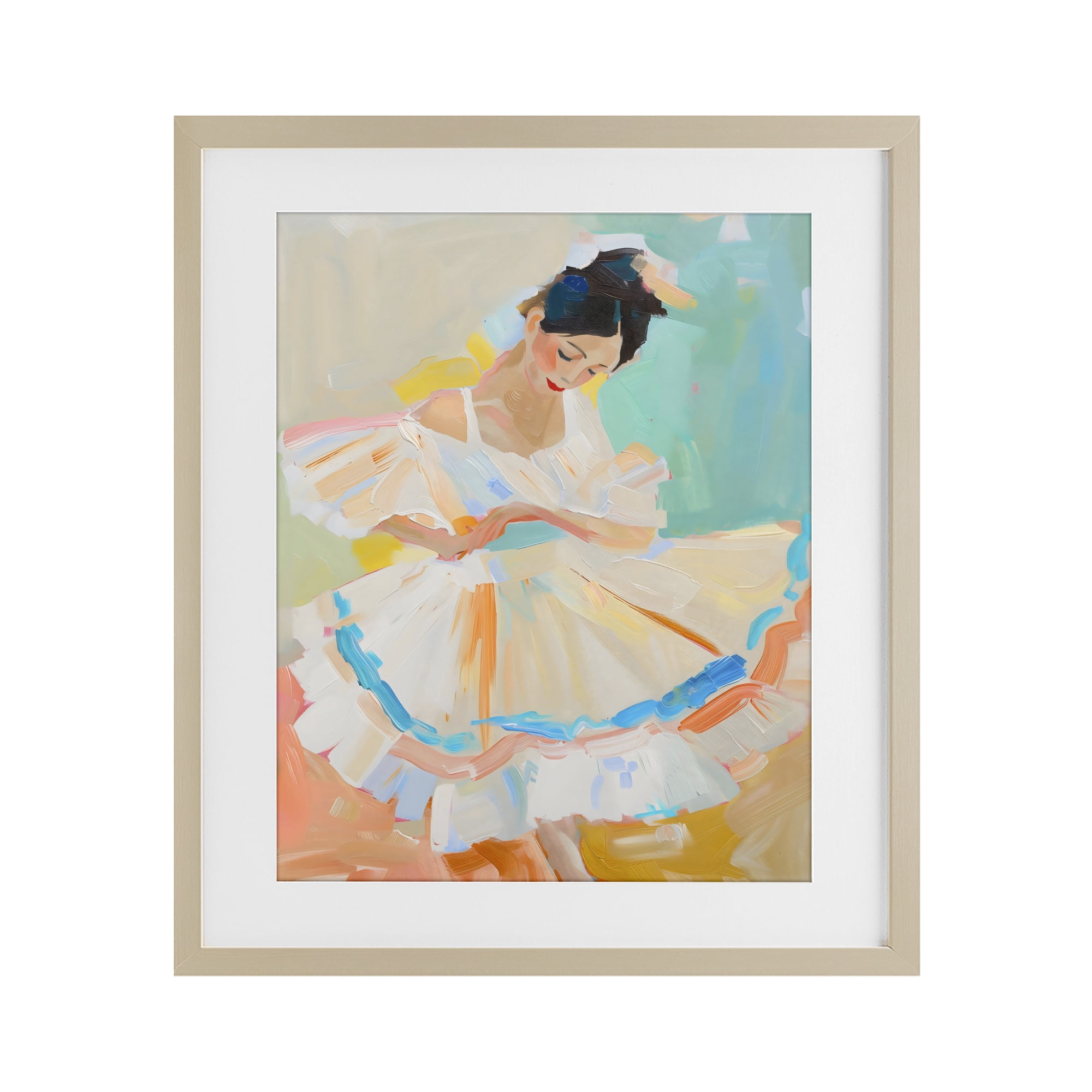 Stupell Industries Dancer with Flowing Dress Birch Framed Print Under Glass, design by The Prints Vibe