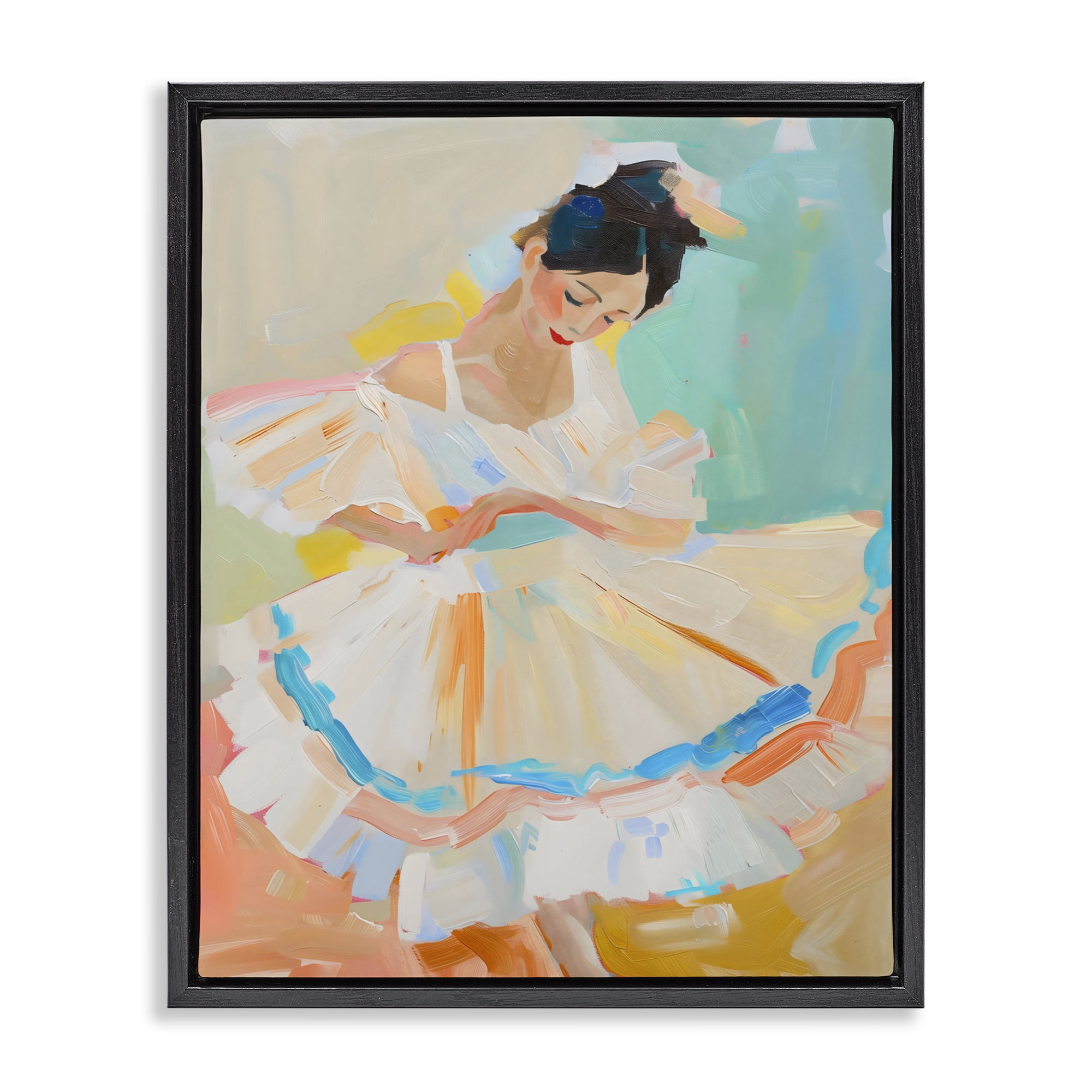 Stupell Industries Dancer with Flowing Dress Black Framed Floater Canvas Wall Art, design by The Prints Vibe
