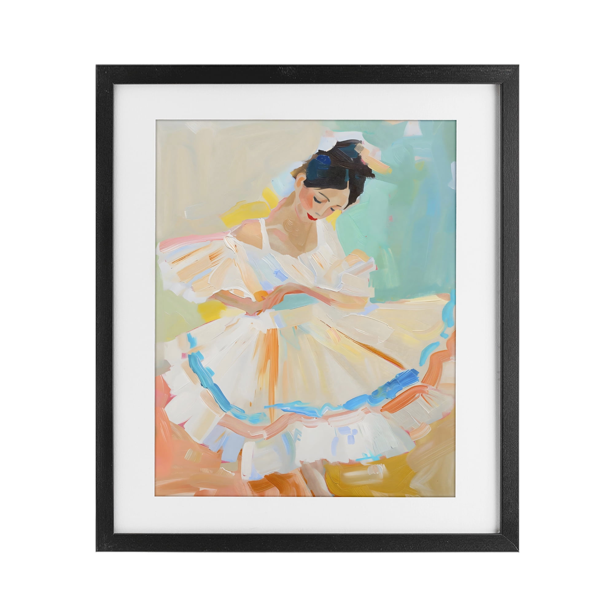 Stupell Industries Dancer with Flowing Dress Black Framed Print Under Glass, design by The Prints Vibe