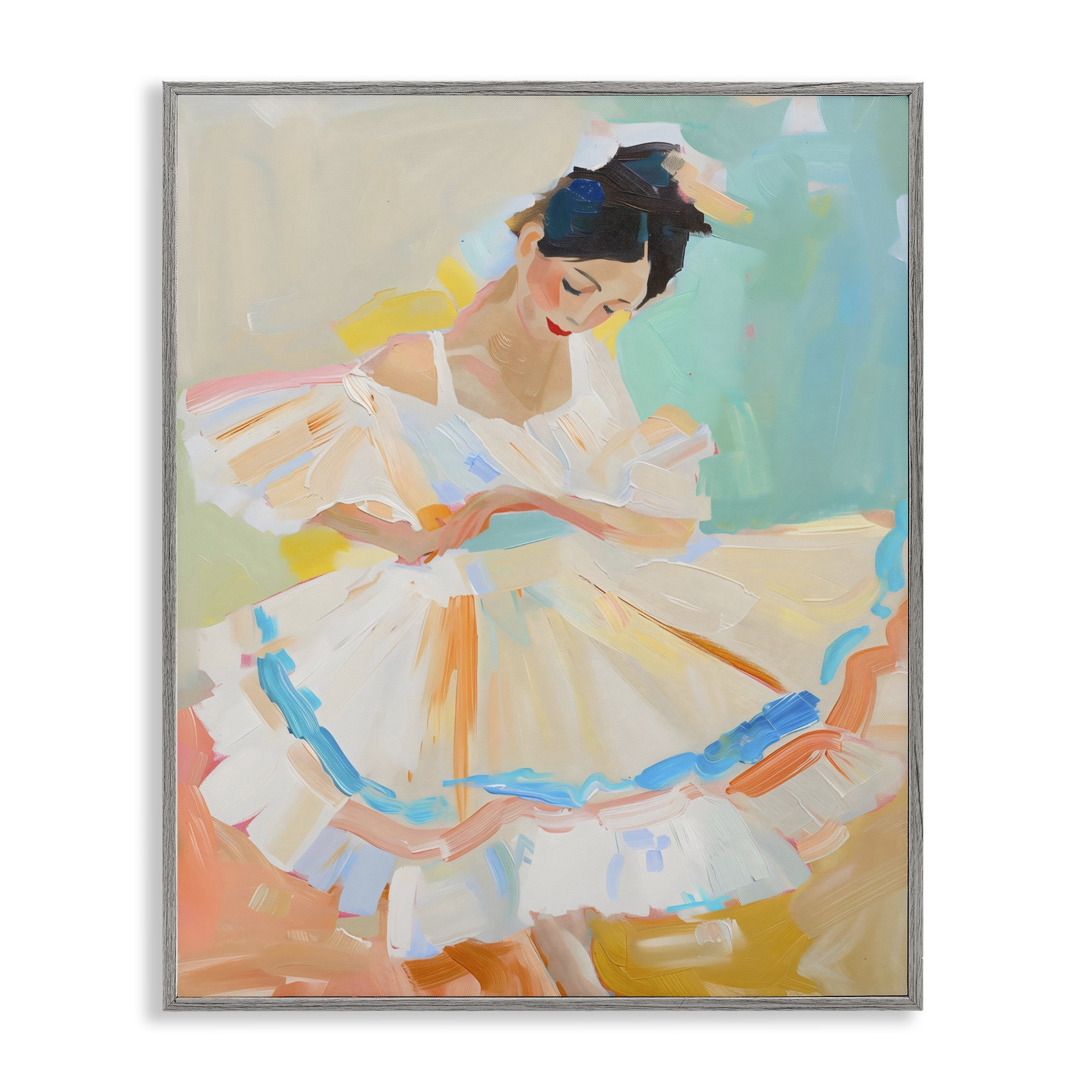 Stupell Industries Dancer with Flowing Dress Gray Framed Giclee Art, design by The Prints Vibe
