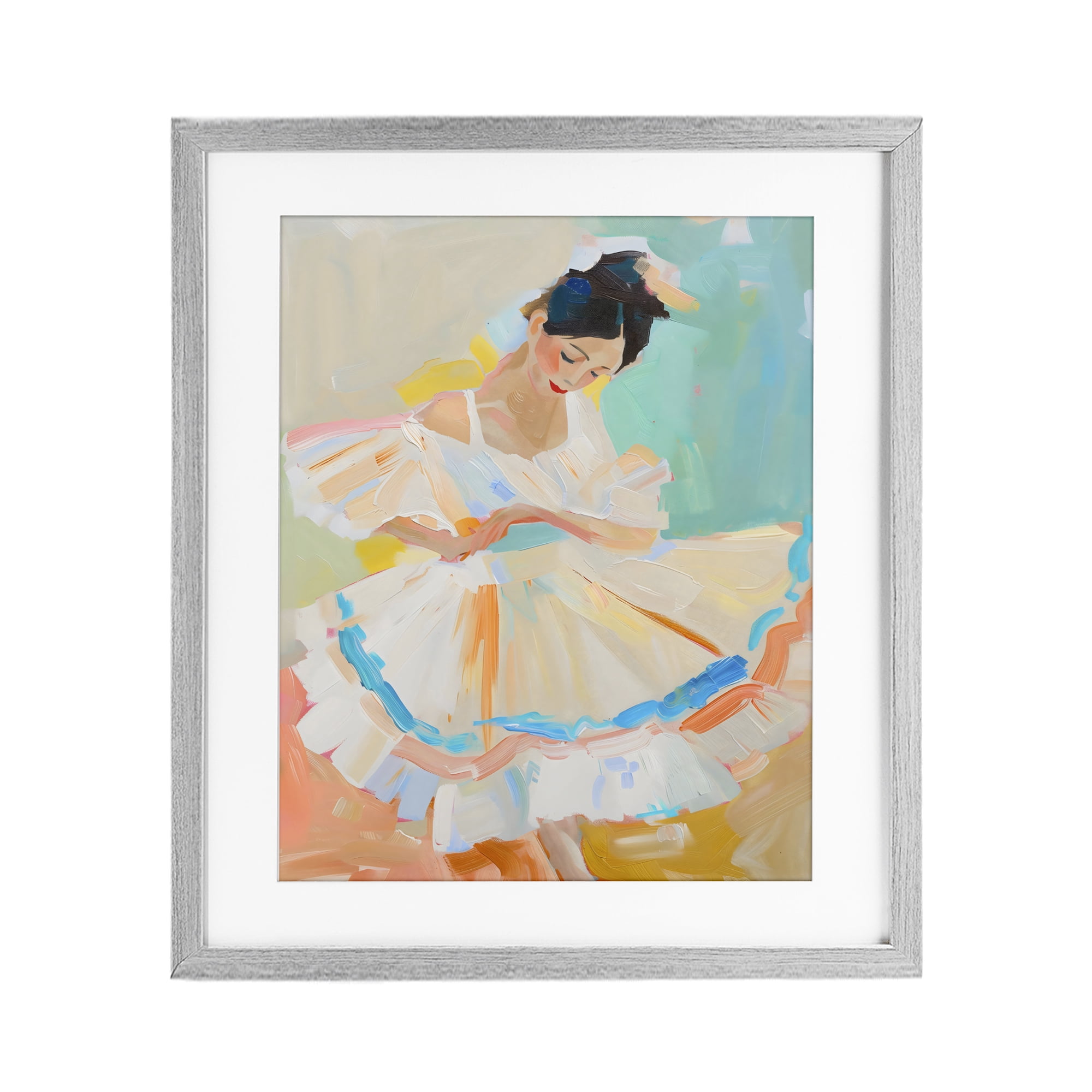 Stupell Industries Dancer with Flowing Dress Gray Framed Print Under Glass, design by The Prints Vibe