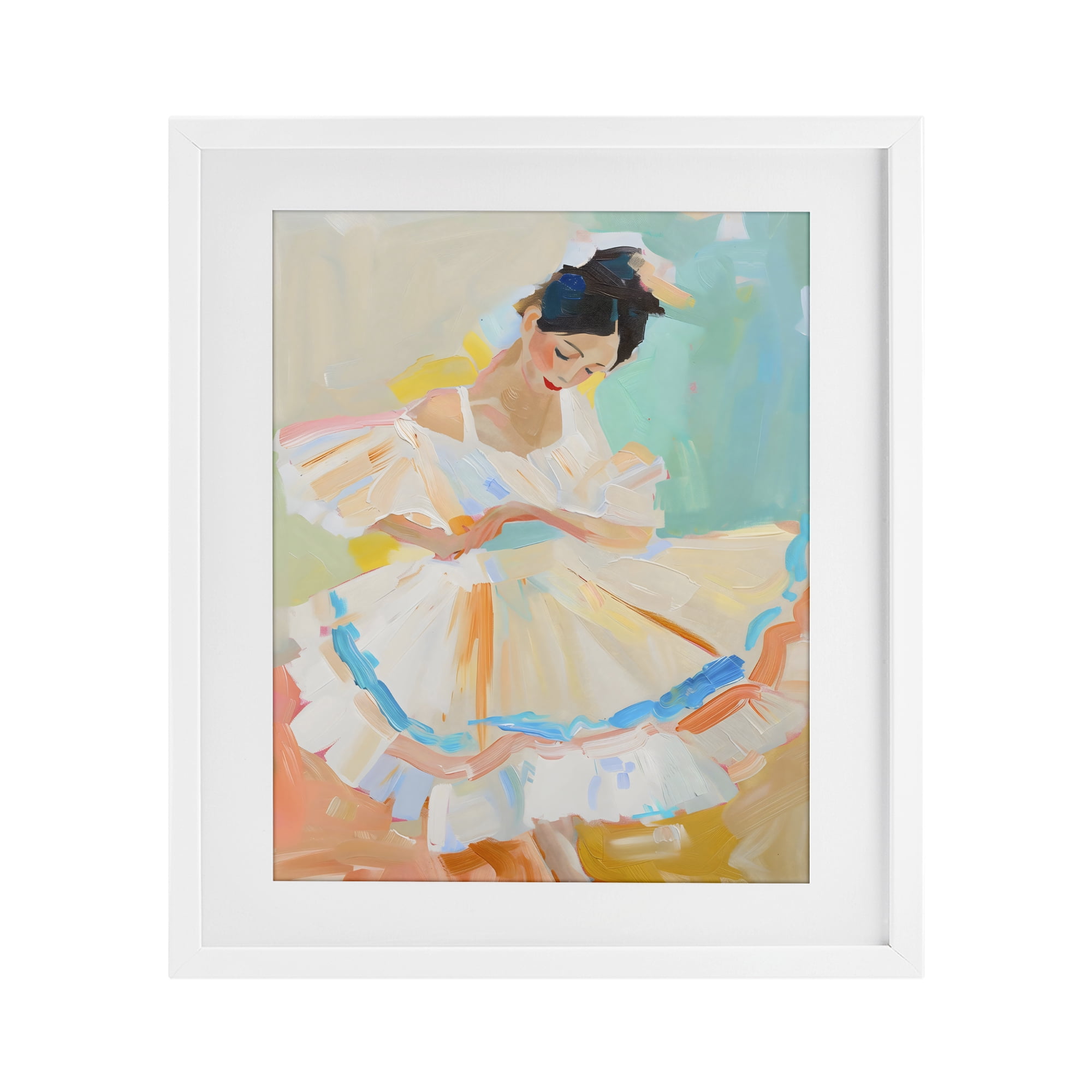 Stupell Industries Dancer with Flowing Dress White Framed Print Under Glass, design by The Prints Vibe