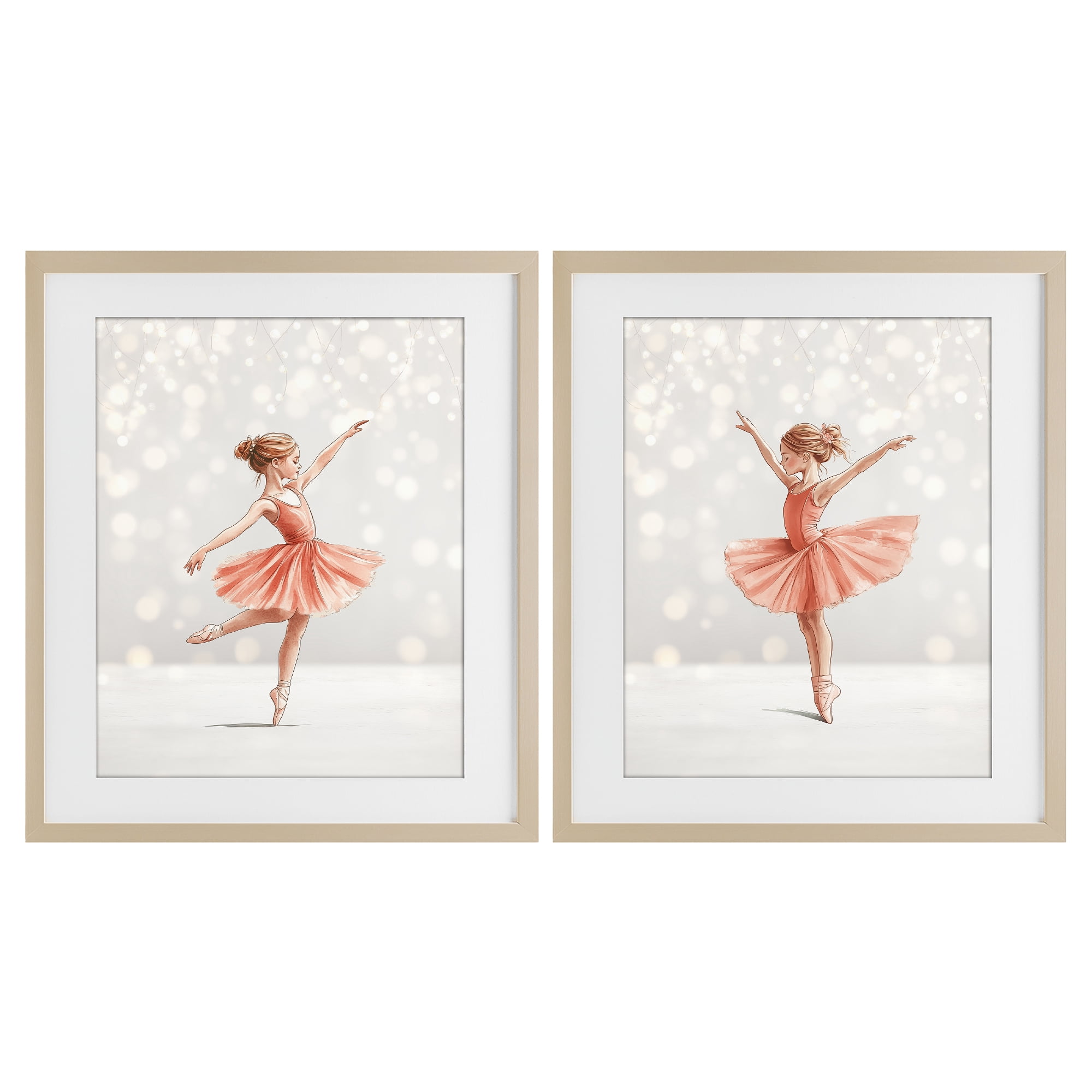 Stupell Industries Dancers In The Light 2 Piece Birch Framed Print Under Glass Set, design by Christine Simpson Art