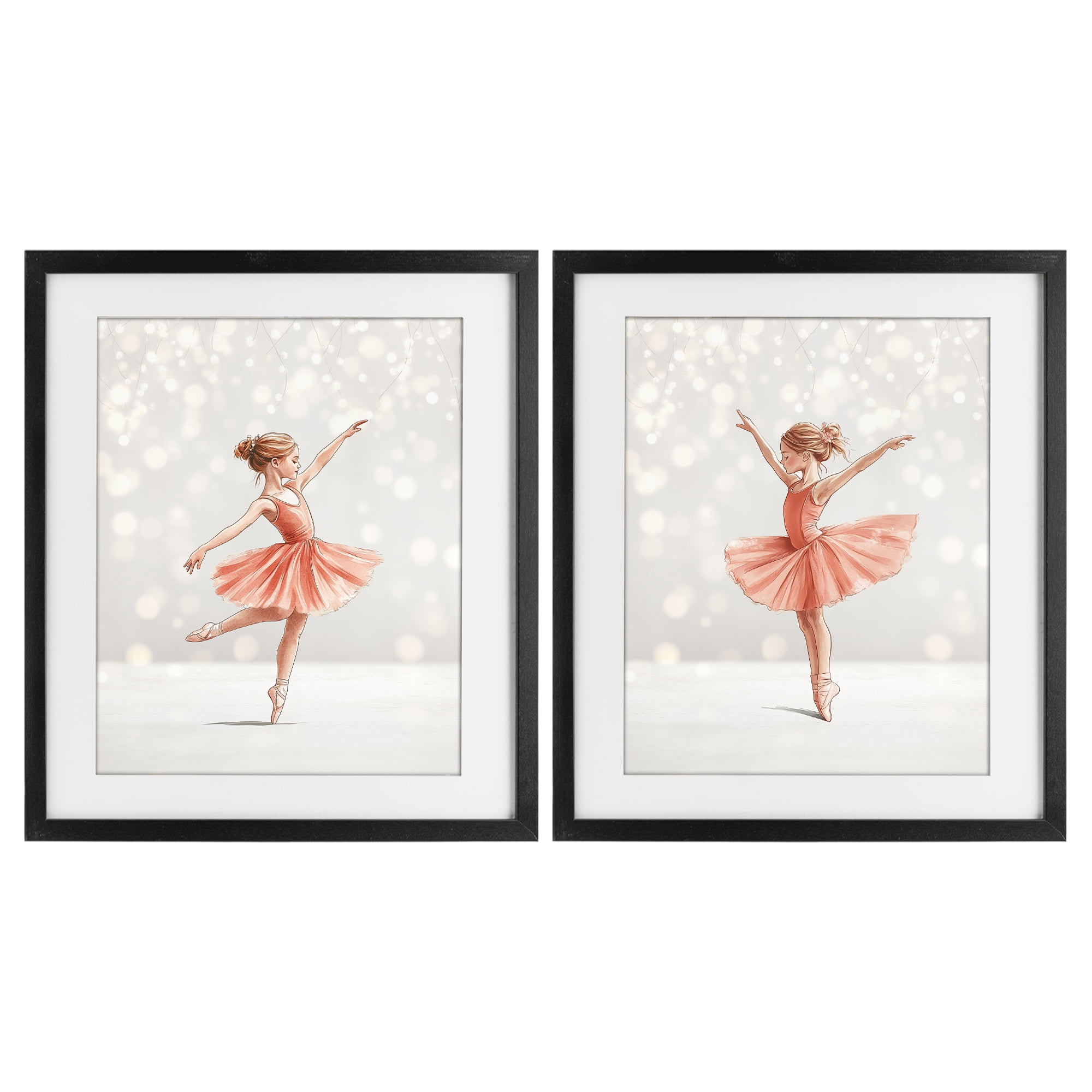 Stupell Industries Dancers In The Light 2 Piece Black Framed Print Under Glass Set, design by Christine Simpson Art