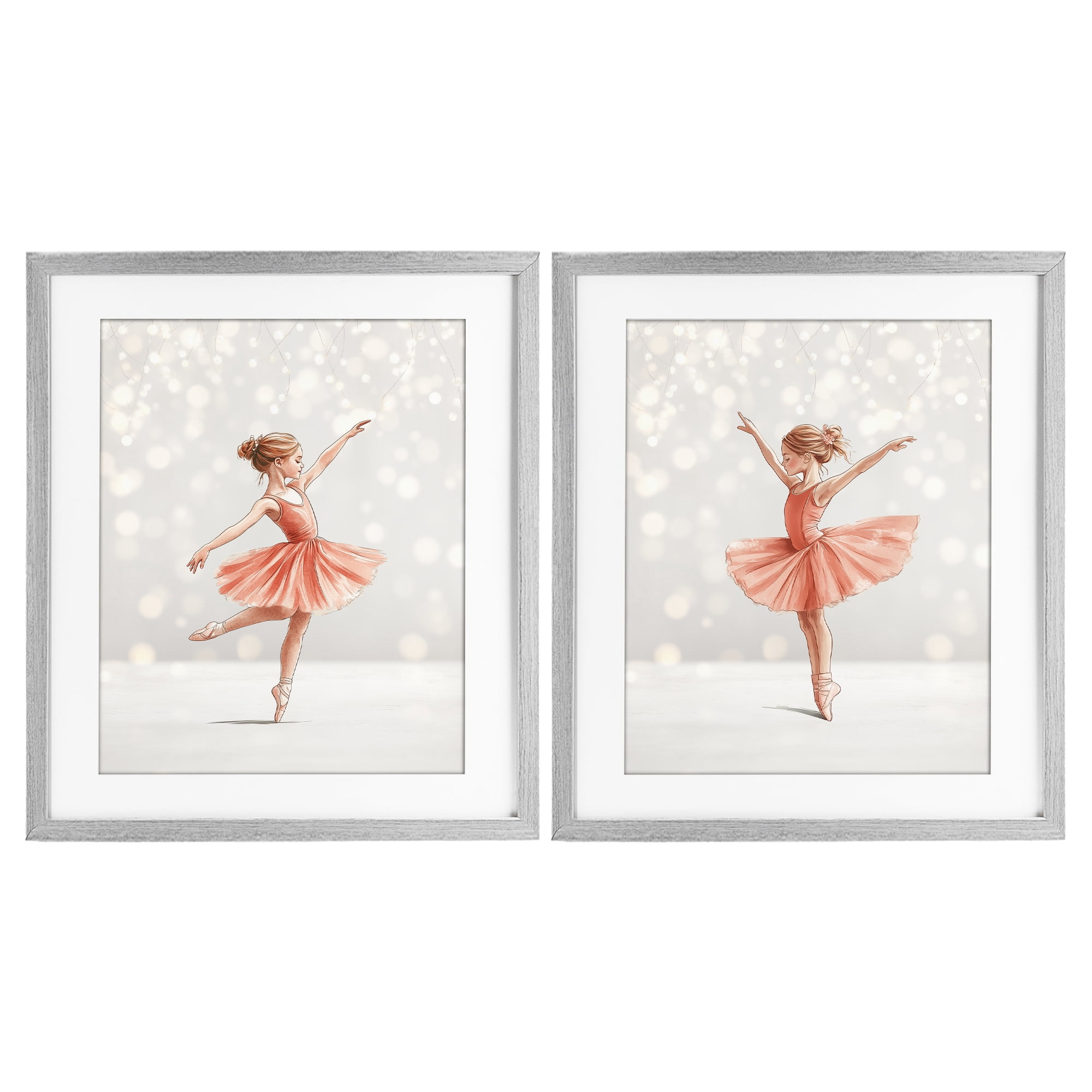 Stupell Industries Dancers In The Light 2 Piece Gray Framed Print Under Glass Set, design by Christine Simpson Art
