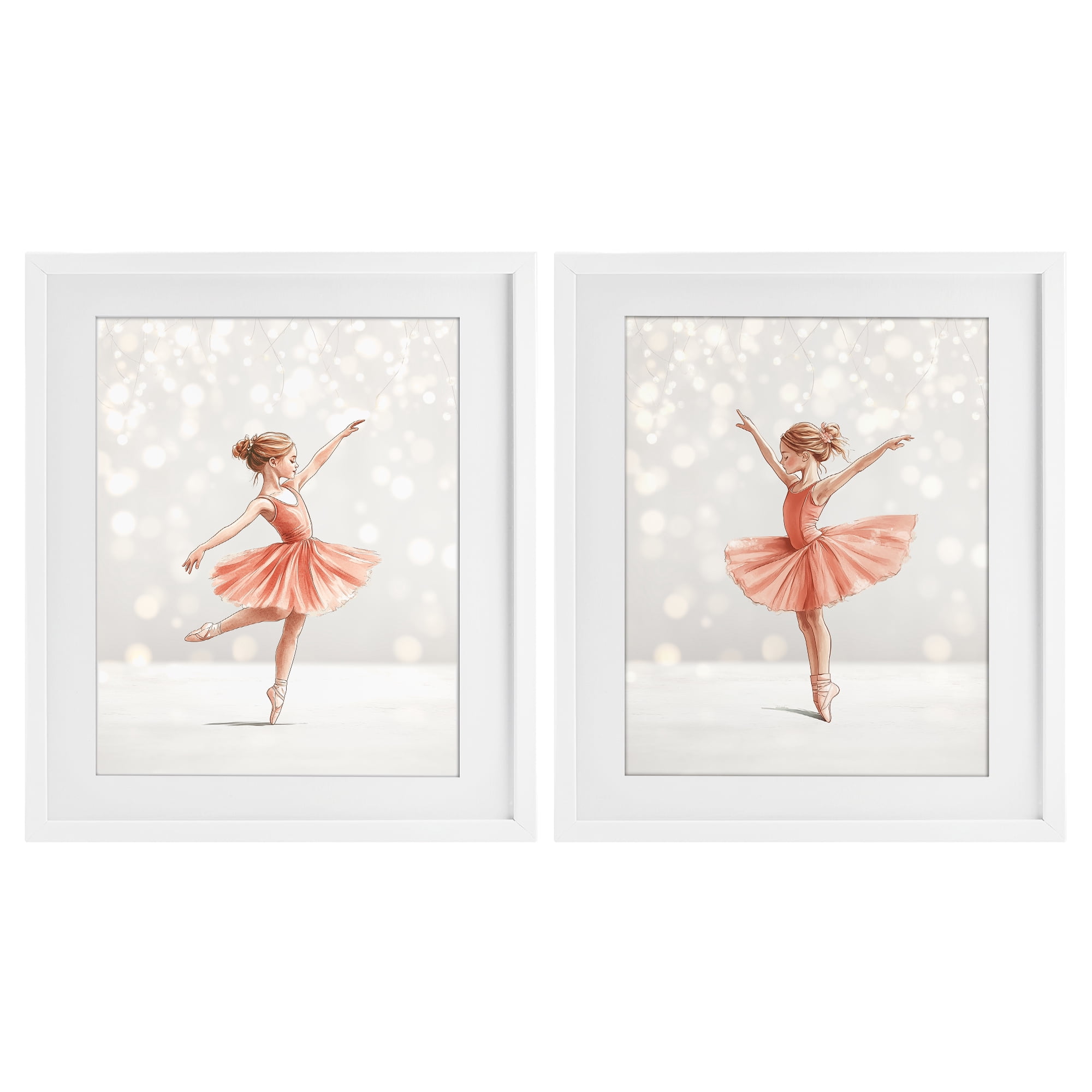 Stupell Industries Dancers In The Light 2 Piece White Framed Print Under Glass Set, design by Christine Simpson Art