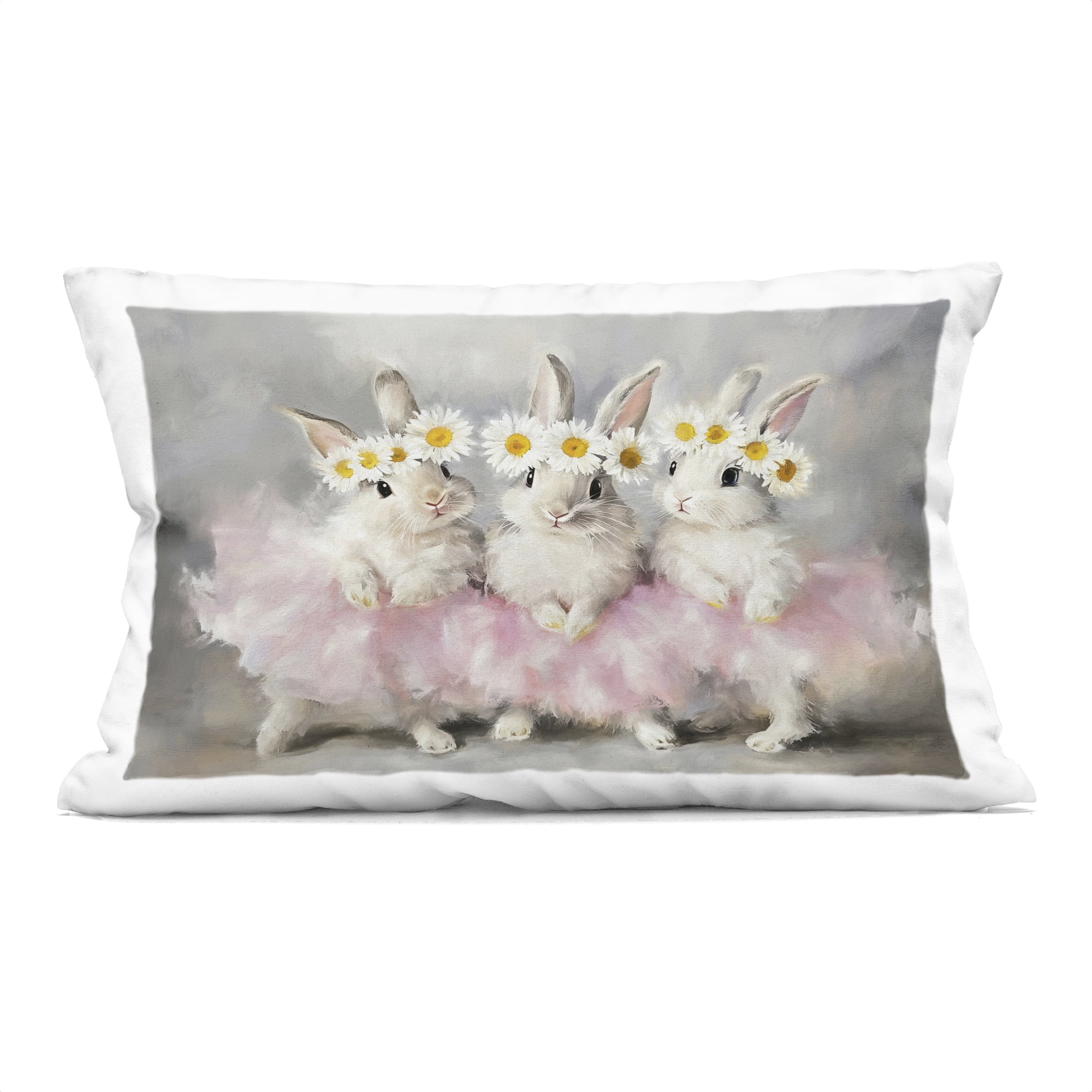 Stupell Industries Dancing Bunnies in Tutus Decorative Printed Throw Pillow, design by Tina LeCour