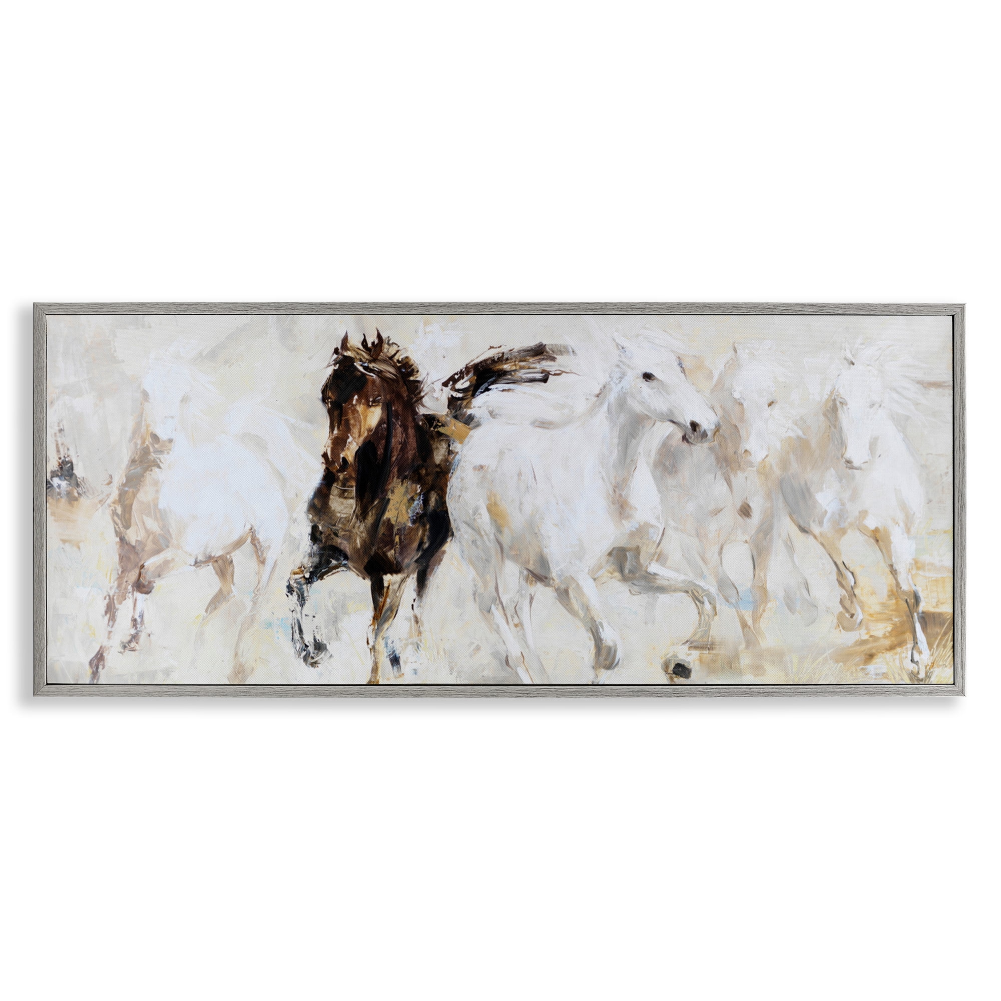Stupell Industries Dancing Horses Abstract Scene Gray Framed Giclee Art, design by Lorenzo Collective