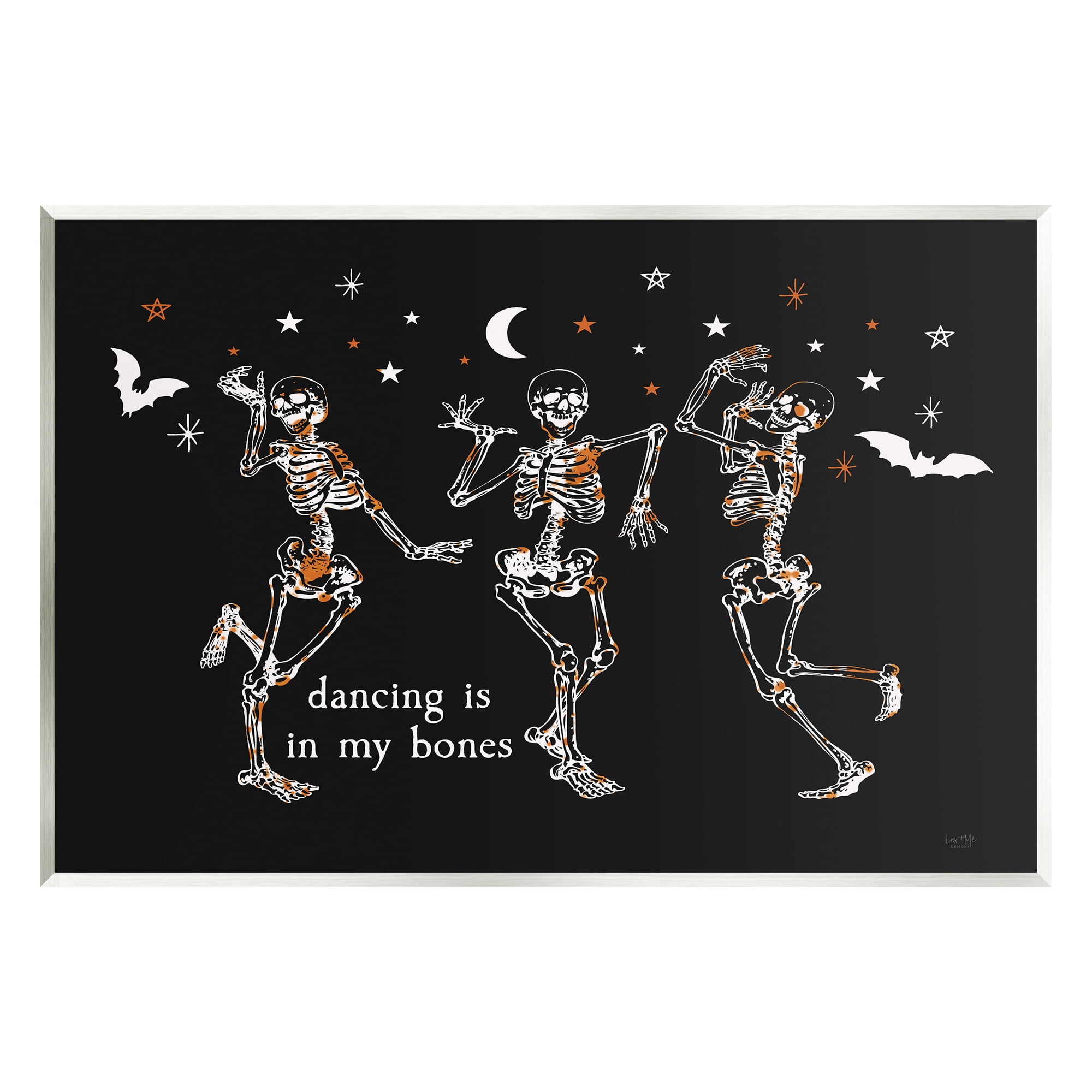 Stupell Industries Dancing In My Bones Skeletons Holiday Painting Unframed Art Print Wall Art, 19 x 13