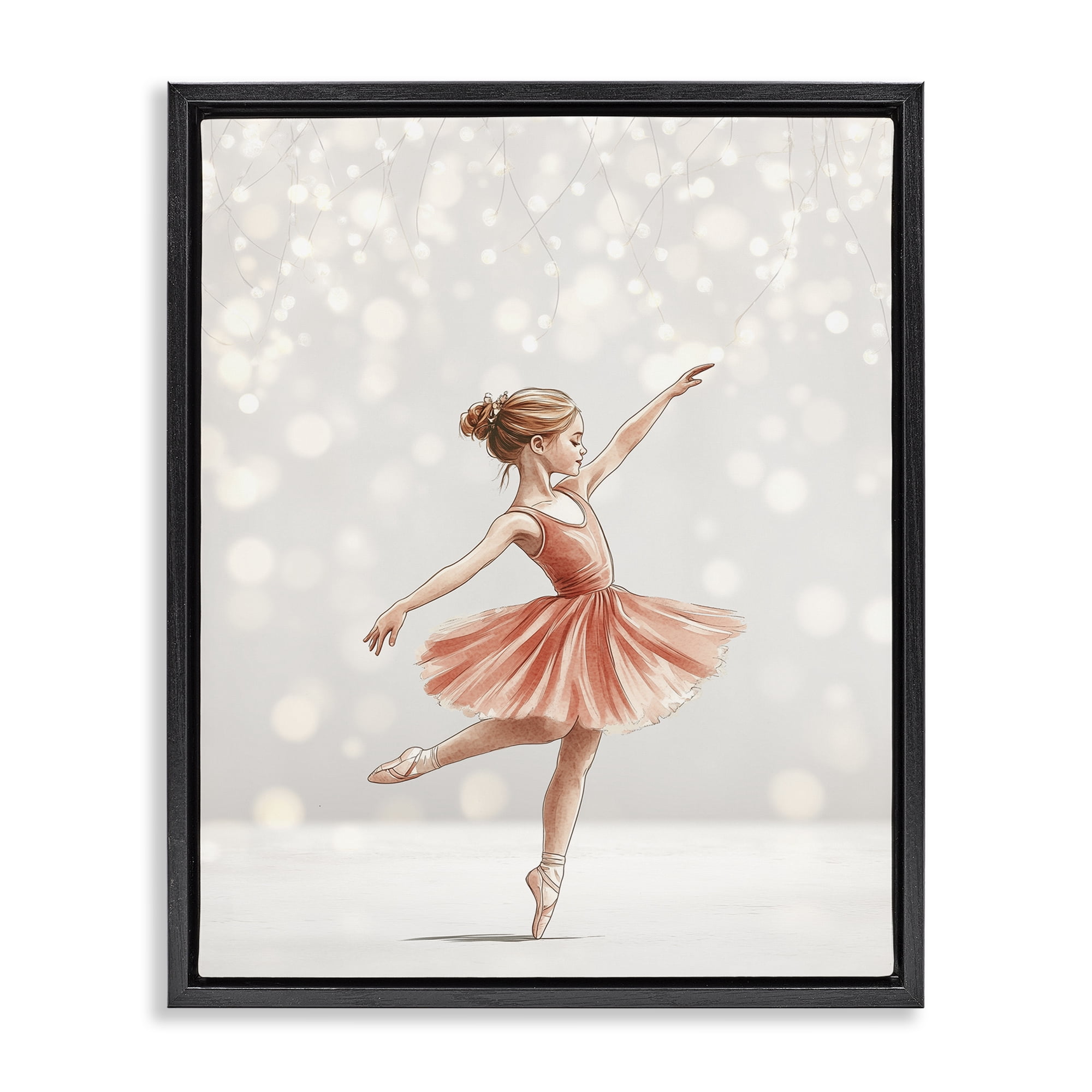 Stupell Industries Dancing In The Light Black Framed Floater Canvas Wall Art, design by Christine Simpson Art