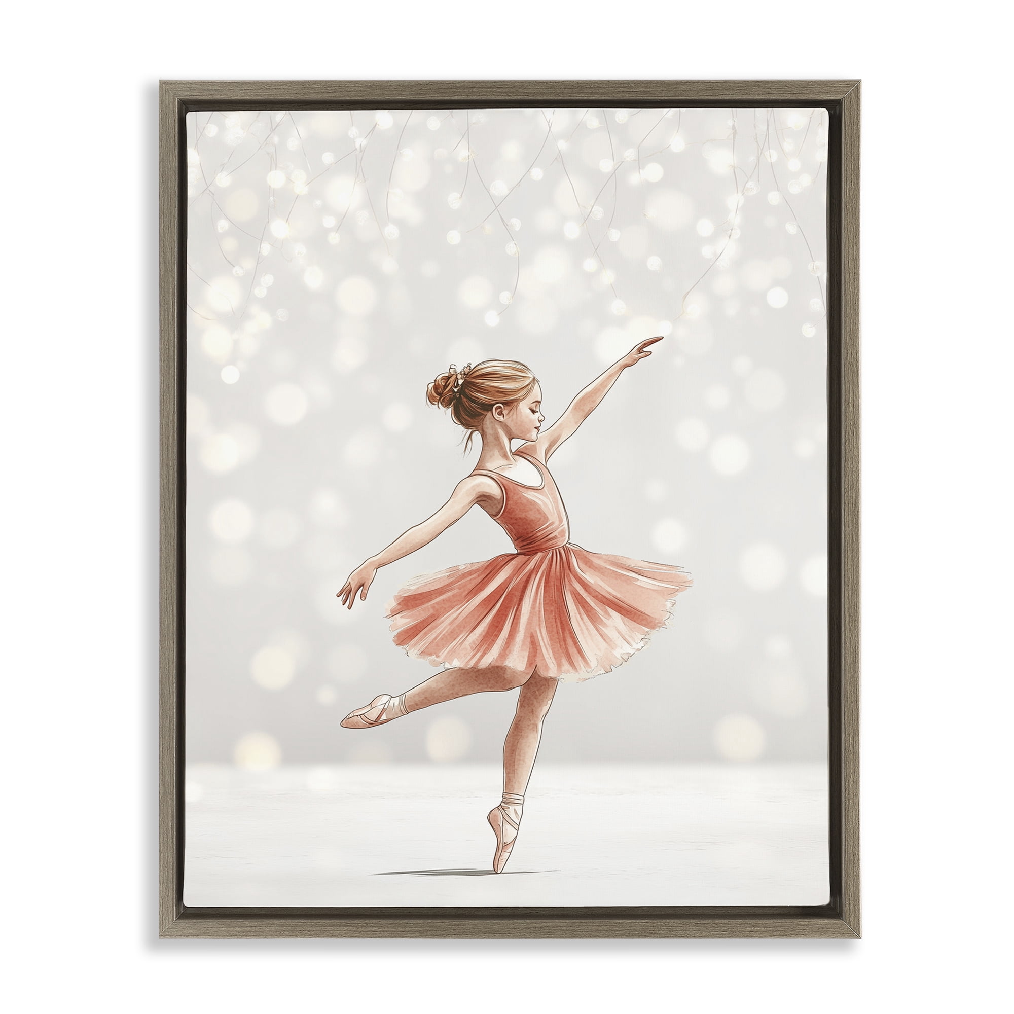 Stupell Industries Dancing In The Light Brown Framed Floater Canvas Wall Art, design by Christine Simpson Art