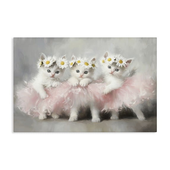 Stupell Industries Bohemian Dancing Kittens in Tutus Canvas Art, 24 x 16, by Tina LeCour