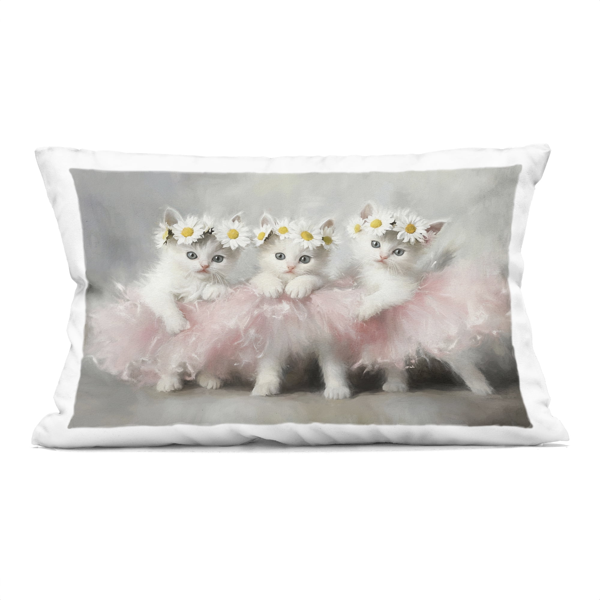 Stupell Industries Dancing Kittens in Tutus Decorative Printed Throw Pillow, design by Tina LeCour
